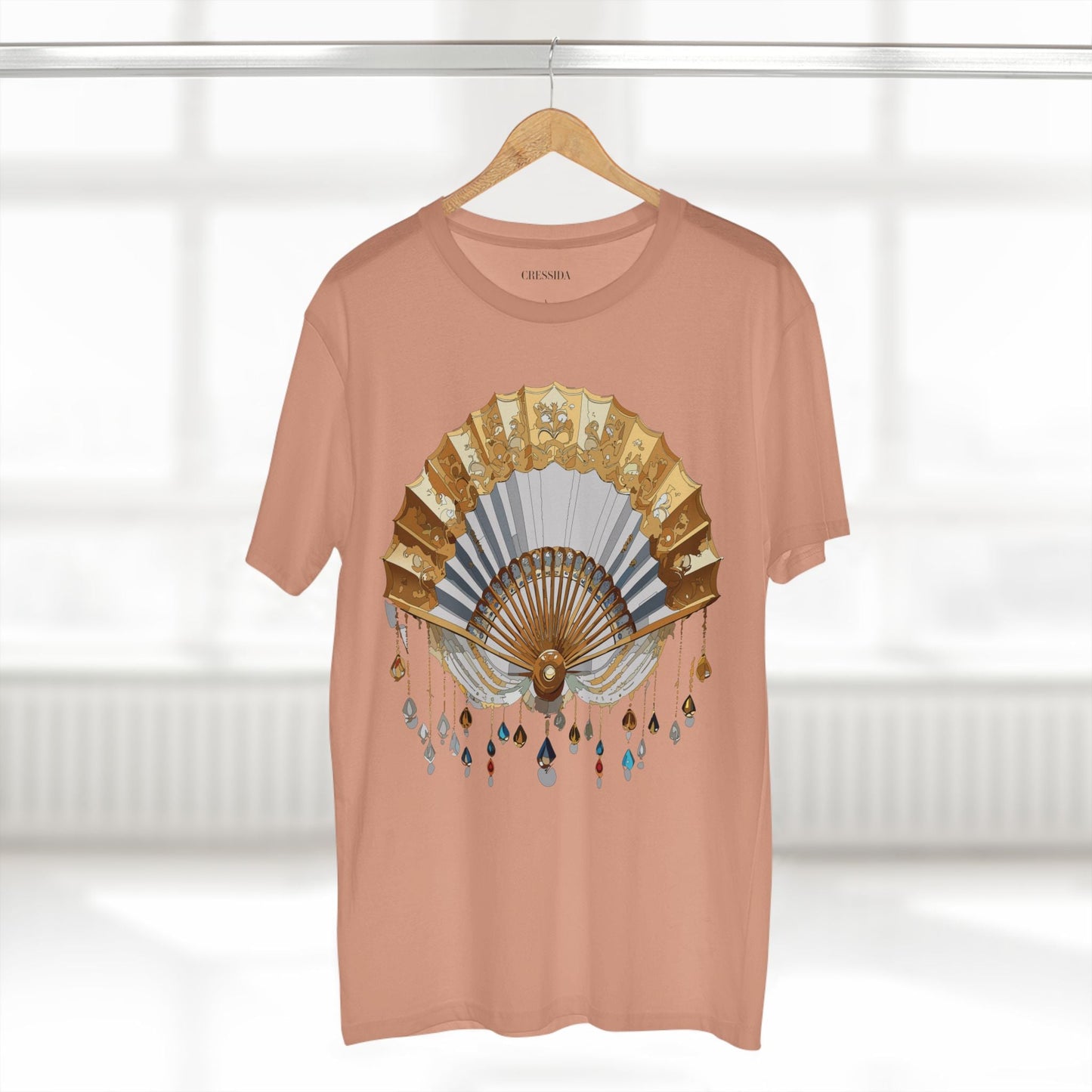 Antique Fan Graphic Design T-Shirt Unisex 100 Cotton Floral Carnival Artwork Tee 13