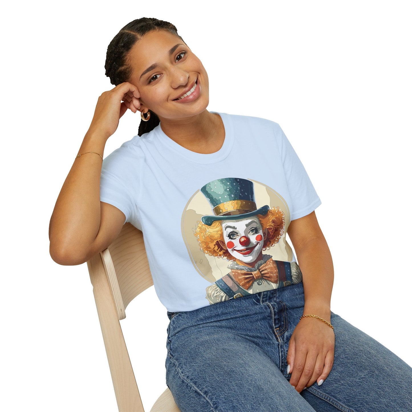 Clown Shirt Unisex T Shirt With Clown Circus Theme Funny Man Shirt Gildan Softstyle 64000