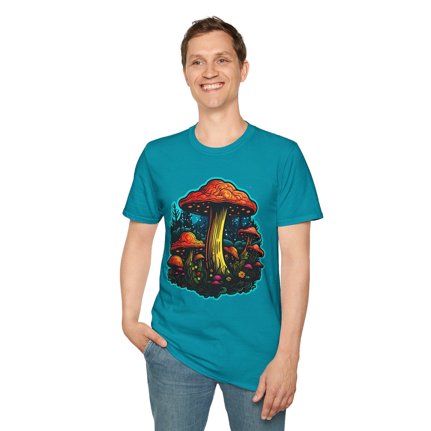 Mashroom Tee Shirt Unisex Softstyle 64000 With Funny Mashroom Fungus Graphic Design