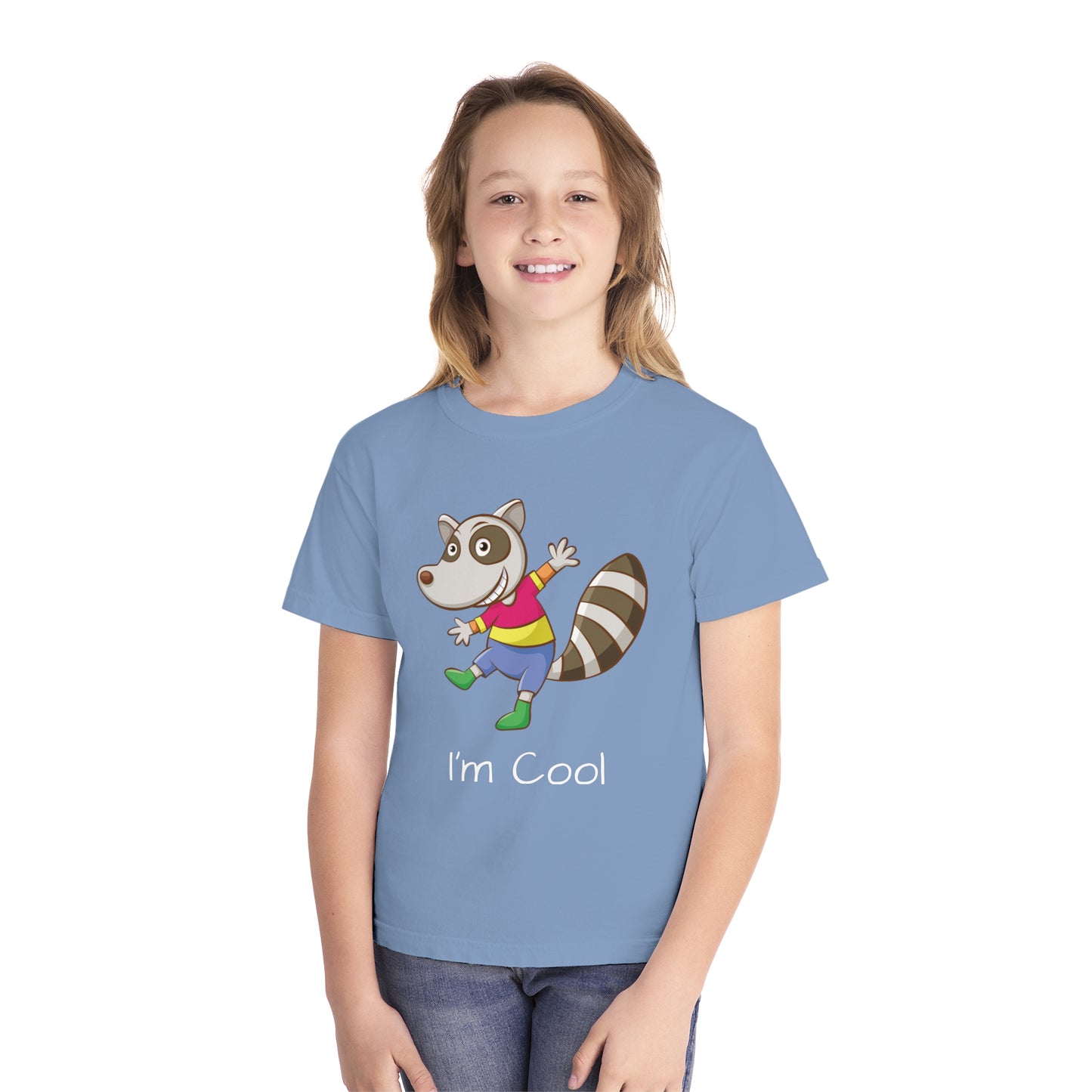 Youth Tee Shirt with Cool Raccoon