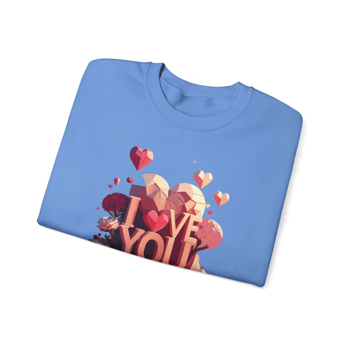 Unisex Big Heart Love Sweatshirt, Love Heart Sweatshirt, Floral Love Sweatshirt, 50/50 Cotton-Poly Valentine's Day Sweatshirt 10