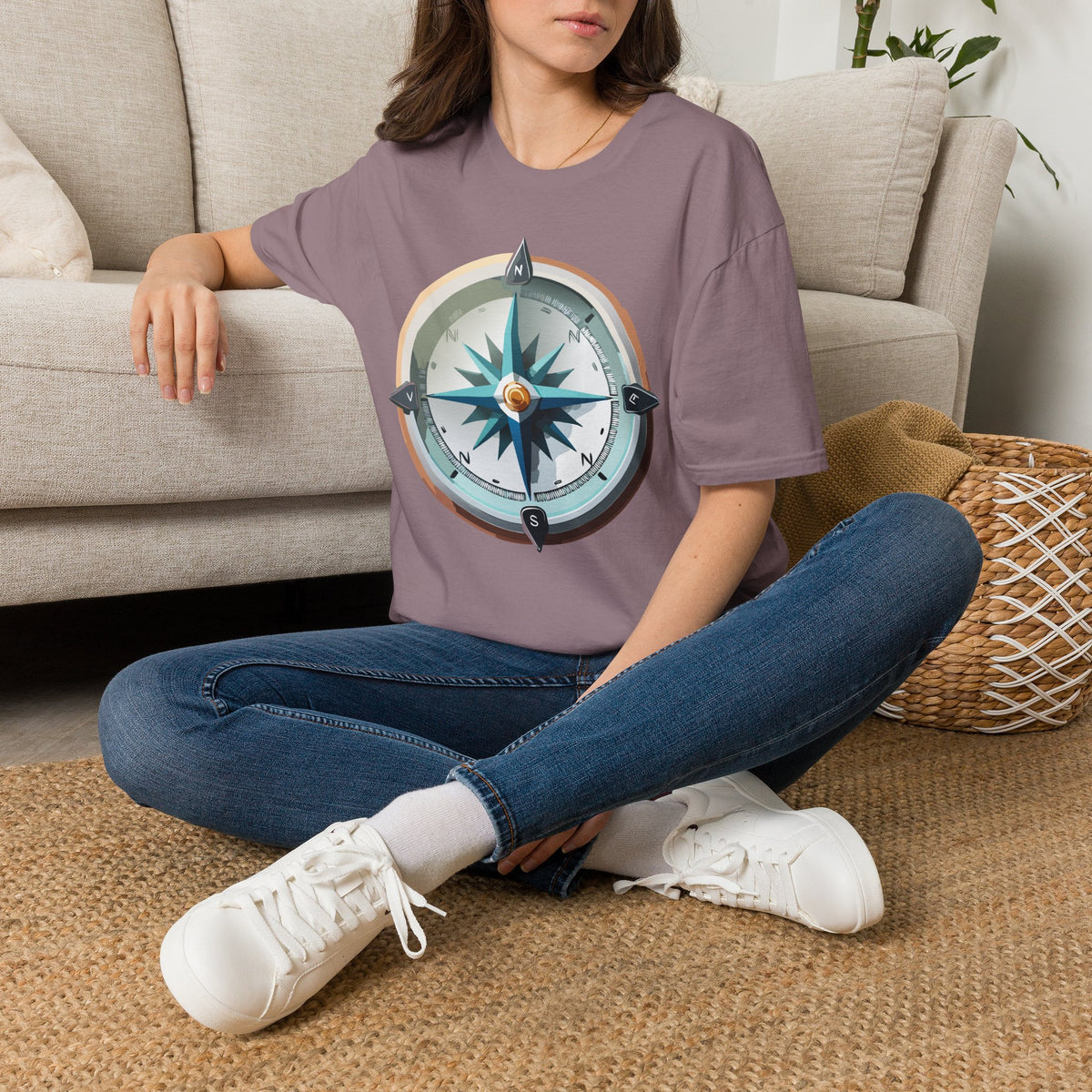 Vintage Compass Tee | Nautical Compass T-Shirt, Adventure Travel Graphic Design Unisex 100 Cotton Gildan T-Shirt
