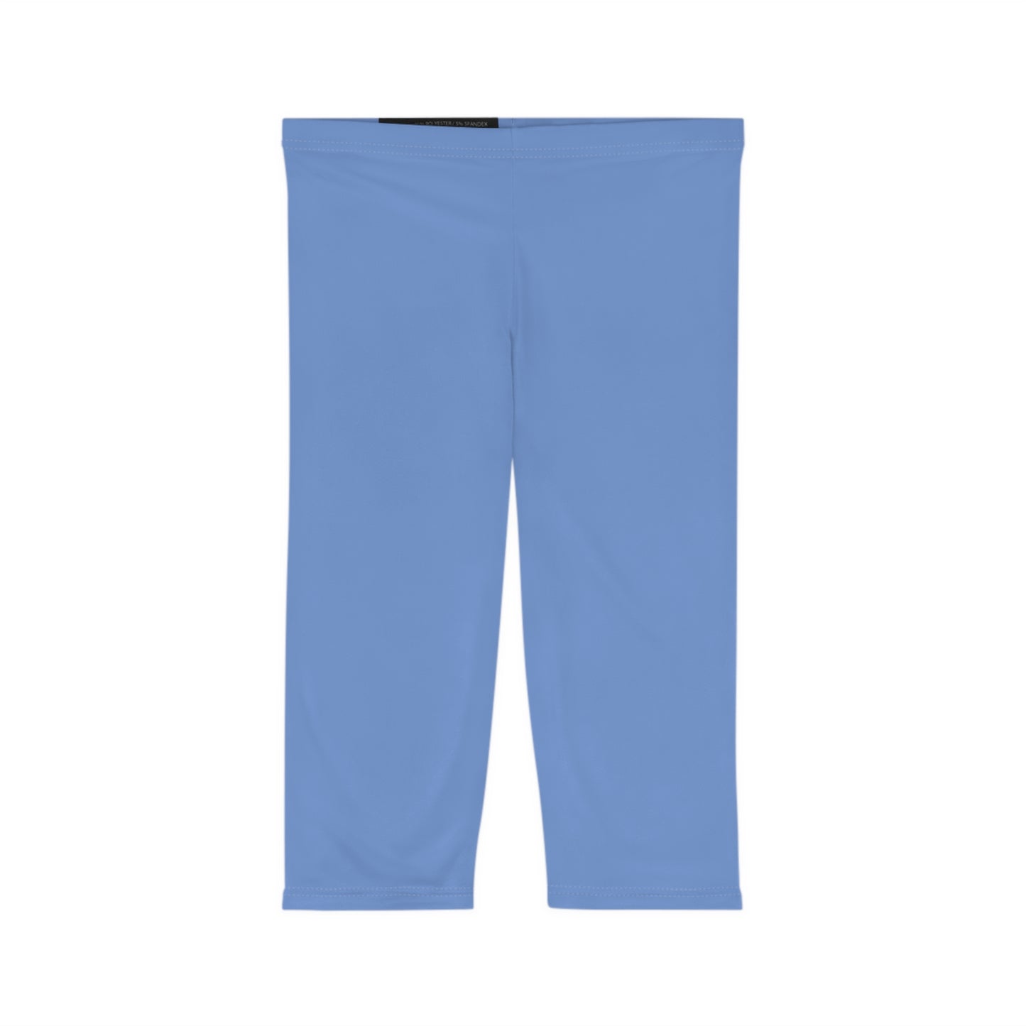 Wisteria Blue Color Women's Brushed Suede Poly Span Casual Capri Leggings XS-2XL