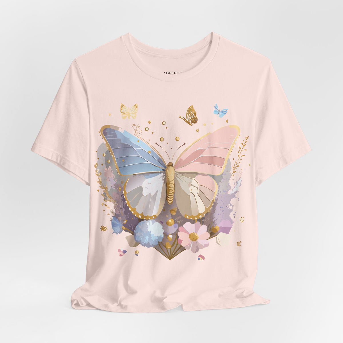 Butterfly Graphic Unisex Cotton Bella+Canvas Tee with Art Design n77