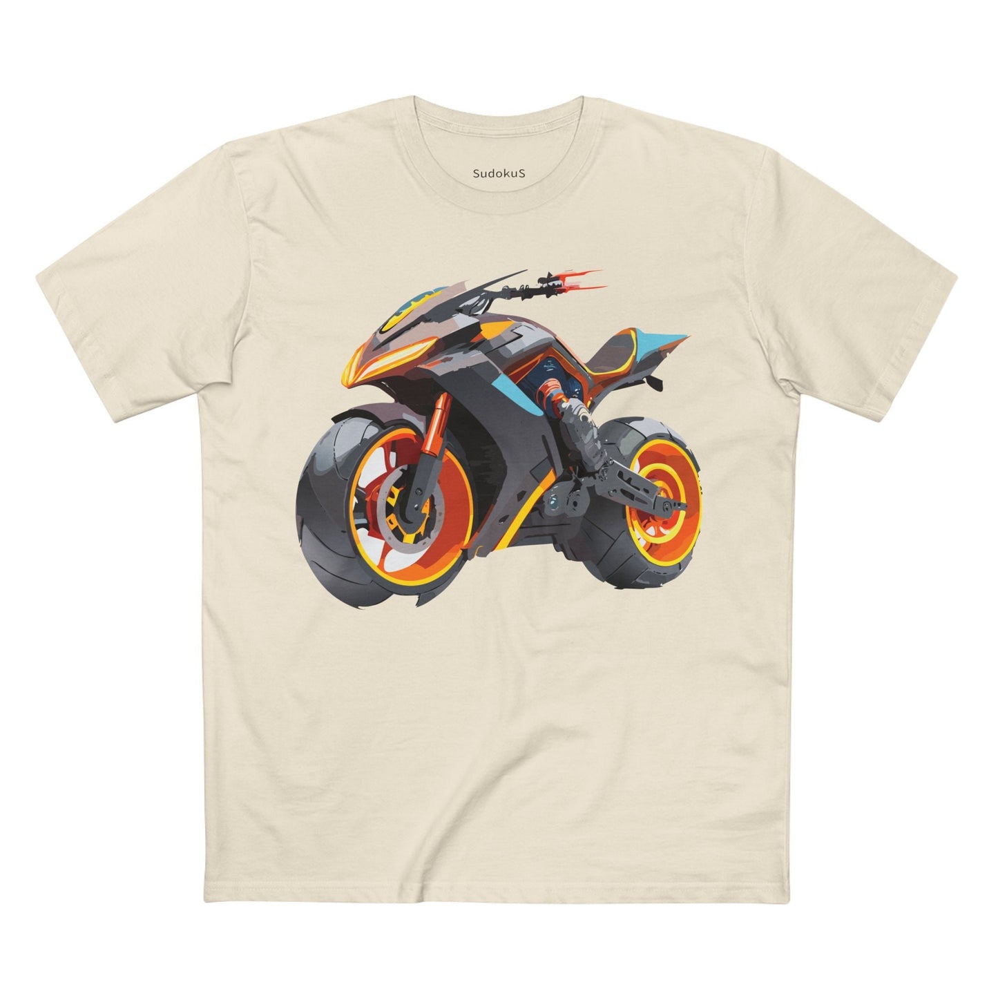 Moto Bike Graphic Unisex 100 Cotton Staple Tee 11