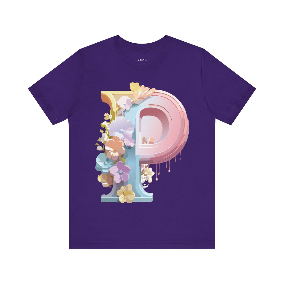 Letter P Graphic Unisex Cotton Bella+Canvas Tee with Art Letter Design