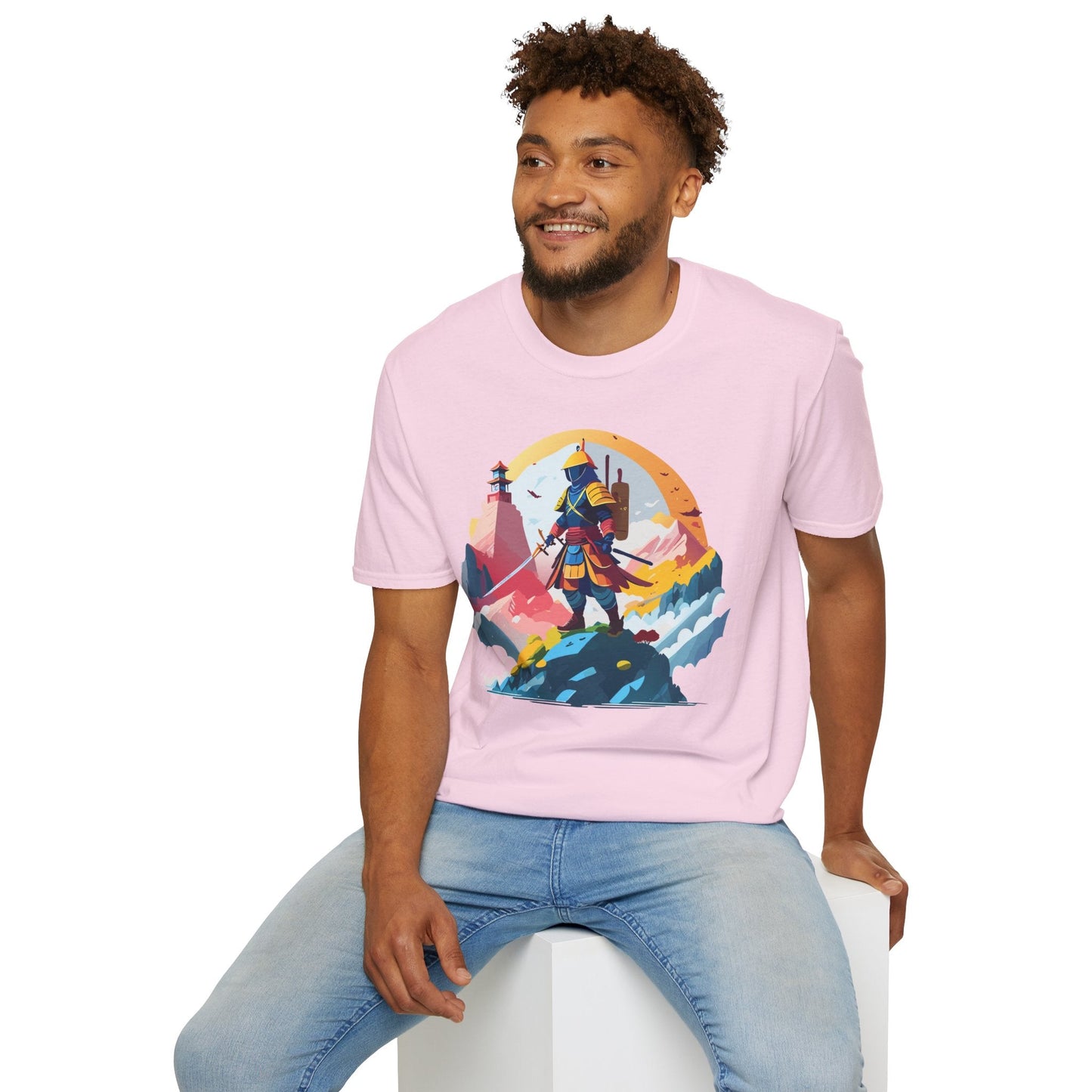 Samurai Unisex T Shirt Softstyle 64000 Short Sleeve Tee 100 Percent Cotton Breathable Comfort Fit