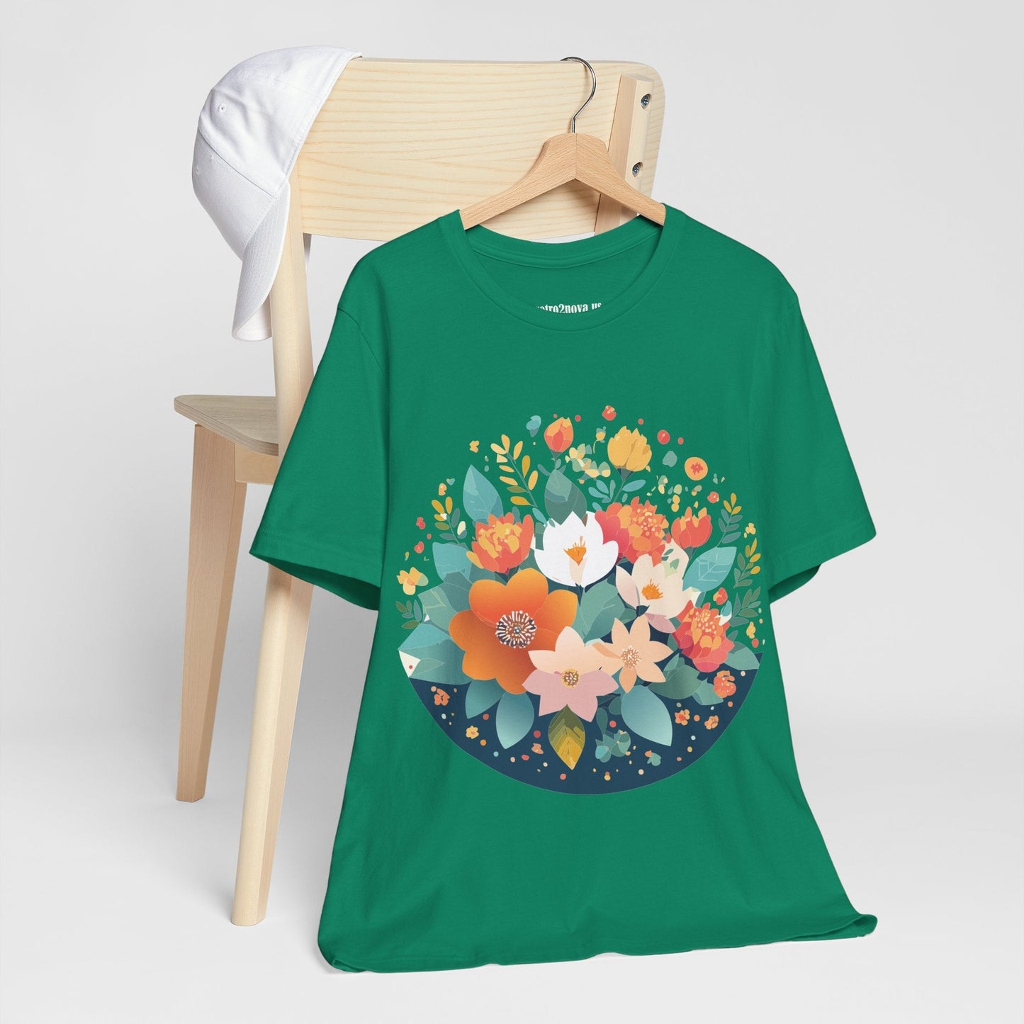 Floral Flowers Shirt Unisex Lightweight Breathable Jersey Tee Floral Pattern Short Sleeve