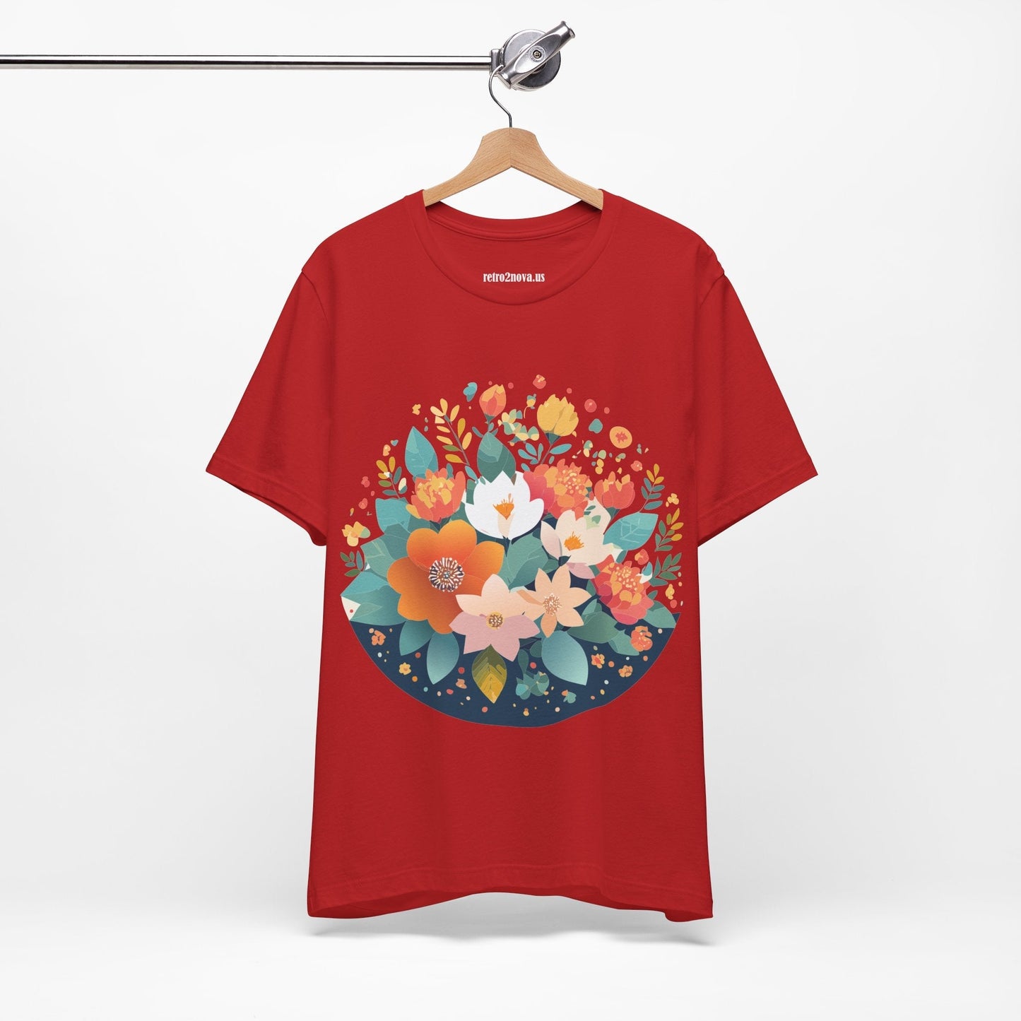 Floral Flowers Shirt Unisex Lightweight Breathable Jersey Tee Floral Pattern Short Sleeve