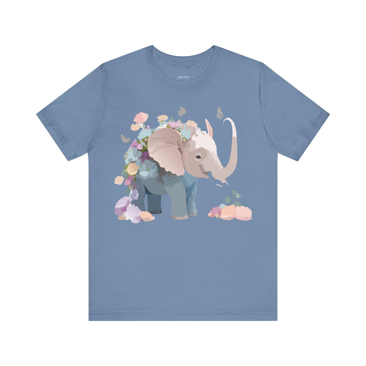 Elephant Graphic Unisex Cotton Bella+Canvas Tee with Art Animal Design d14