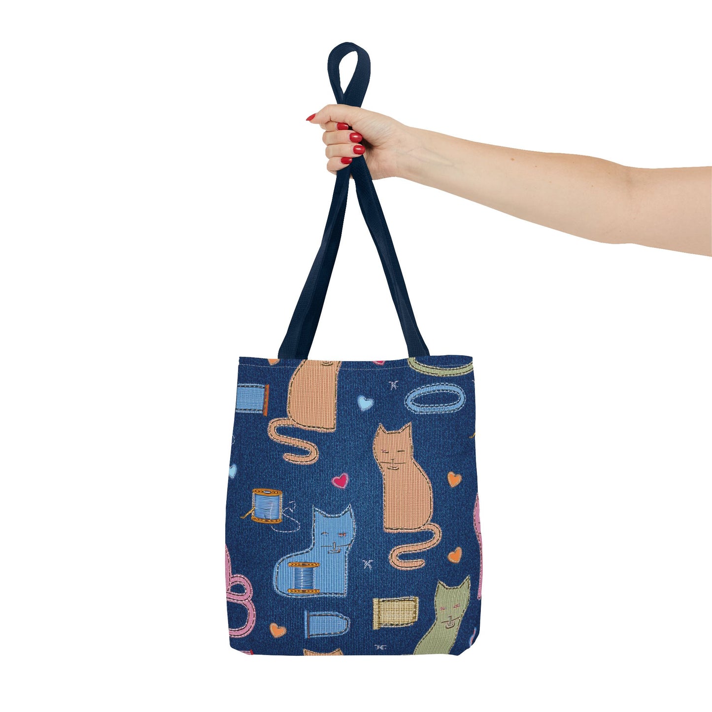 Love Day Graphic Design Denim Fabric Imitation Print Unisex Canvas Bag POLY 3 Sizes Tote Bag 201-19