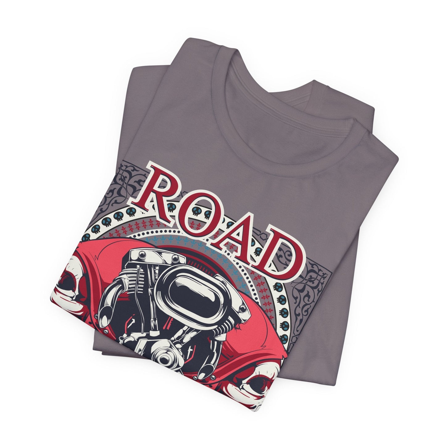 Dark Road Motorcycle Helmet Skull Tee Biker graphic t-shirt G-1