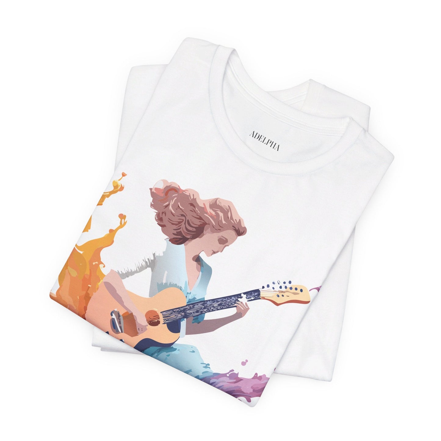 Music Graphic Unisex 100 Cotton Vintage Art with Musical Elements Tee 38