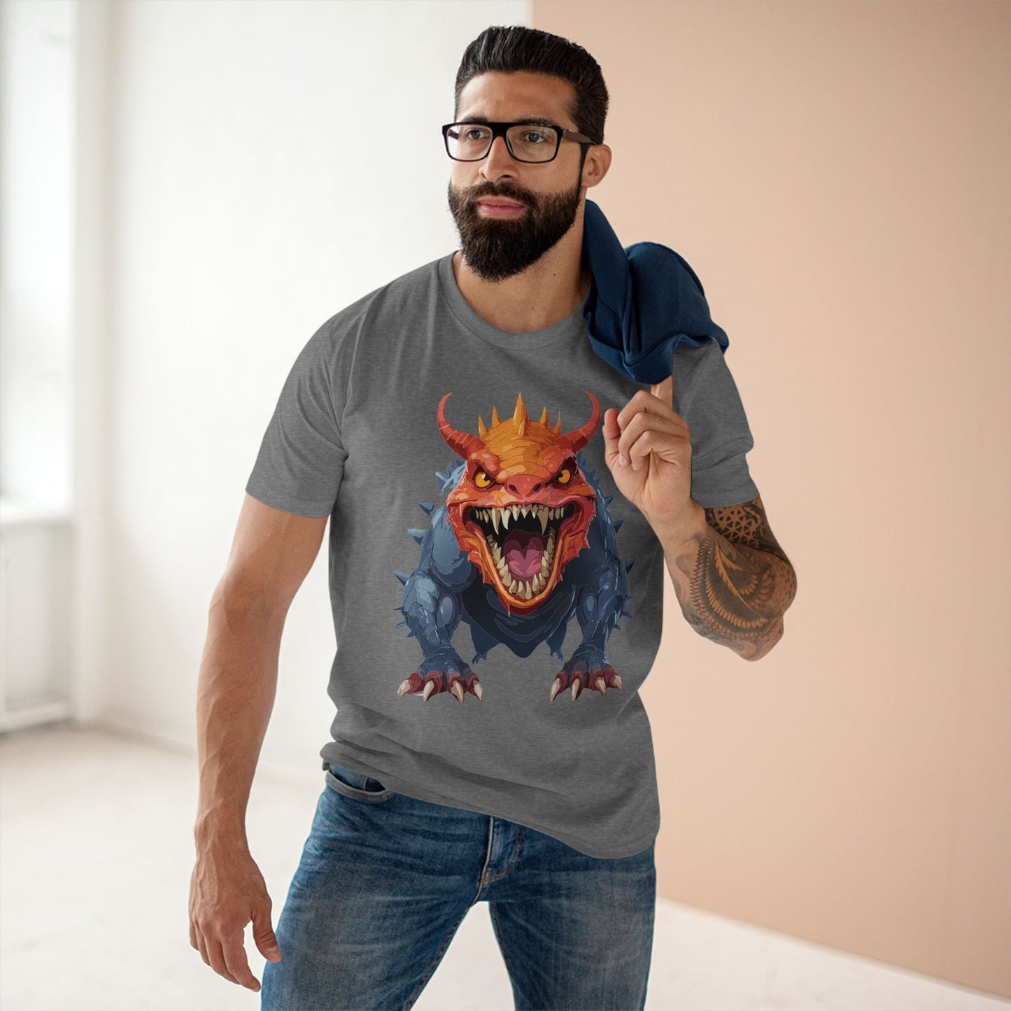 Cartoon Monsters Graphic Unisex 100 Cotton Staple Tee 29