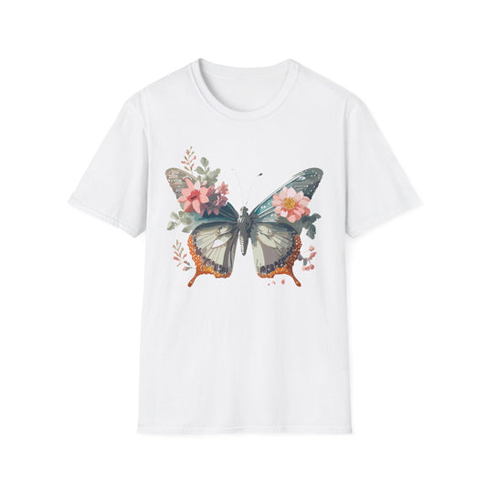Butterfly Shirt Unisex Softstyle T Shirt Gildan 64000 Lightweight Ring Spun Cotton Monarch Design