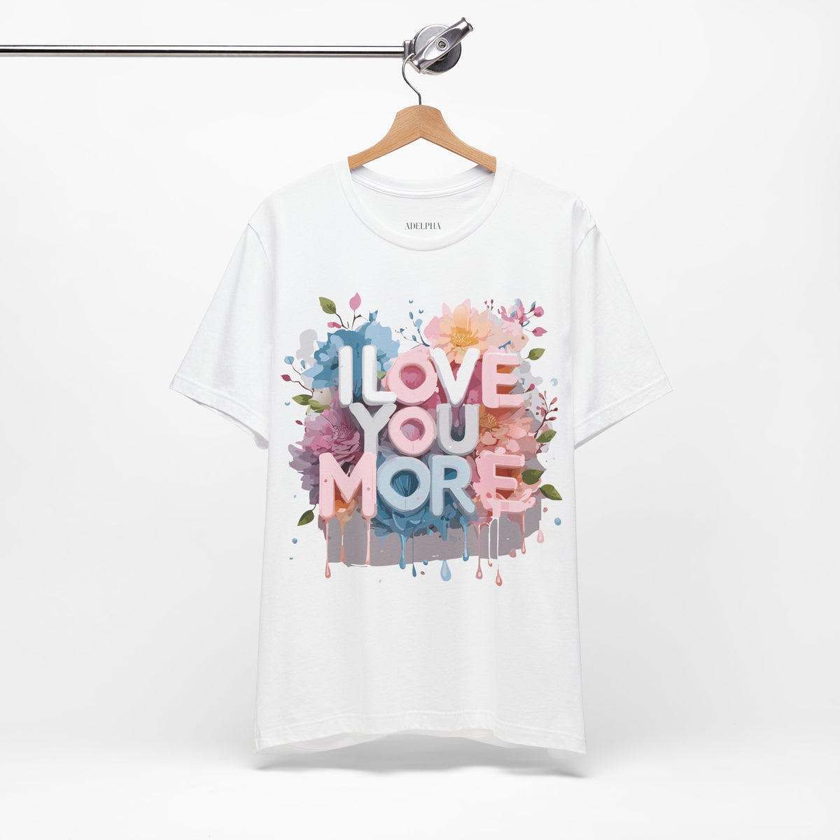 Valentine's Day Graphic Unisex Cotton Bella+Canvas Tee with Floral Art Design d135