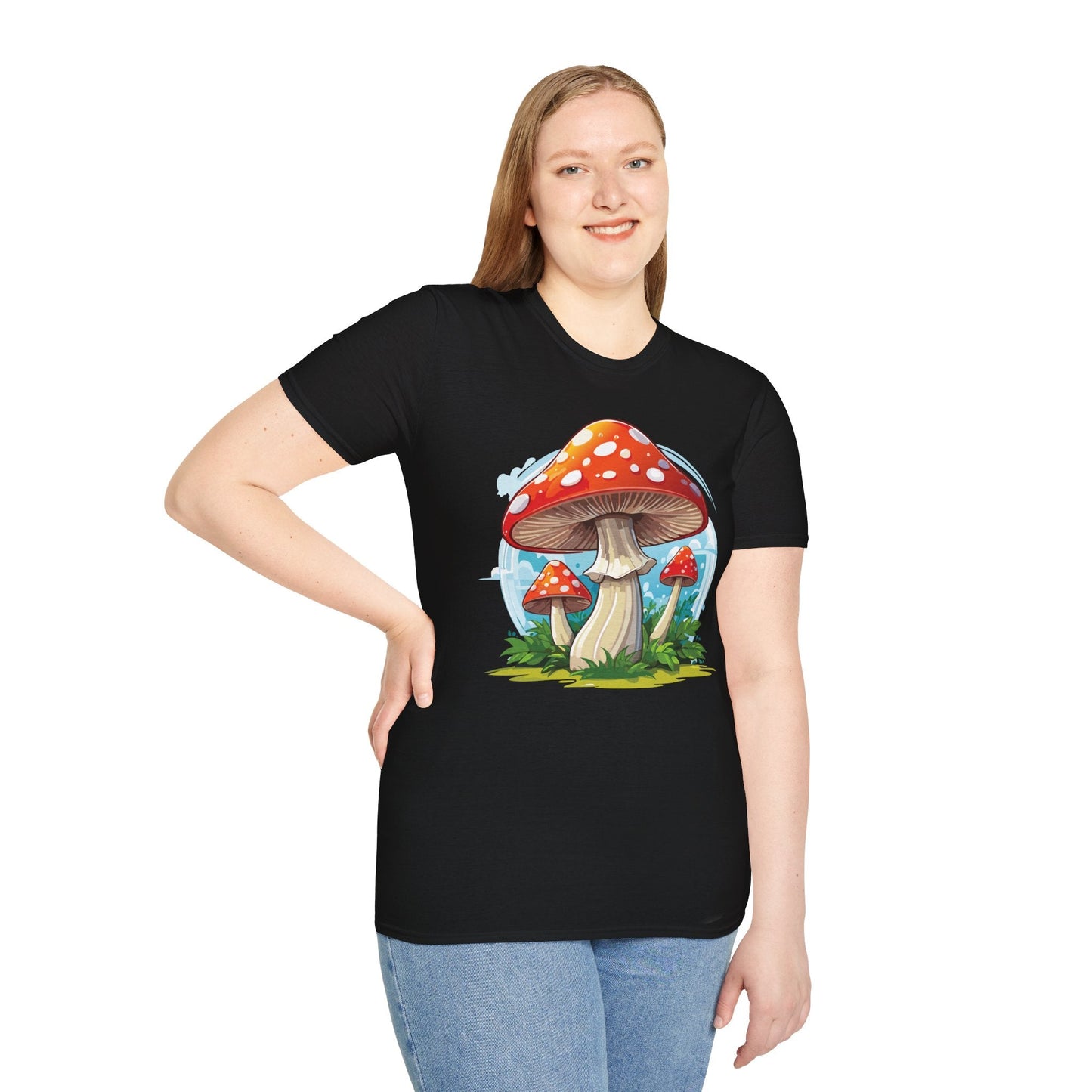 Mashroom Tee Shirt Unisex Funny Mashroom Design 100 Percent Cotton Softstyle Tee