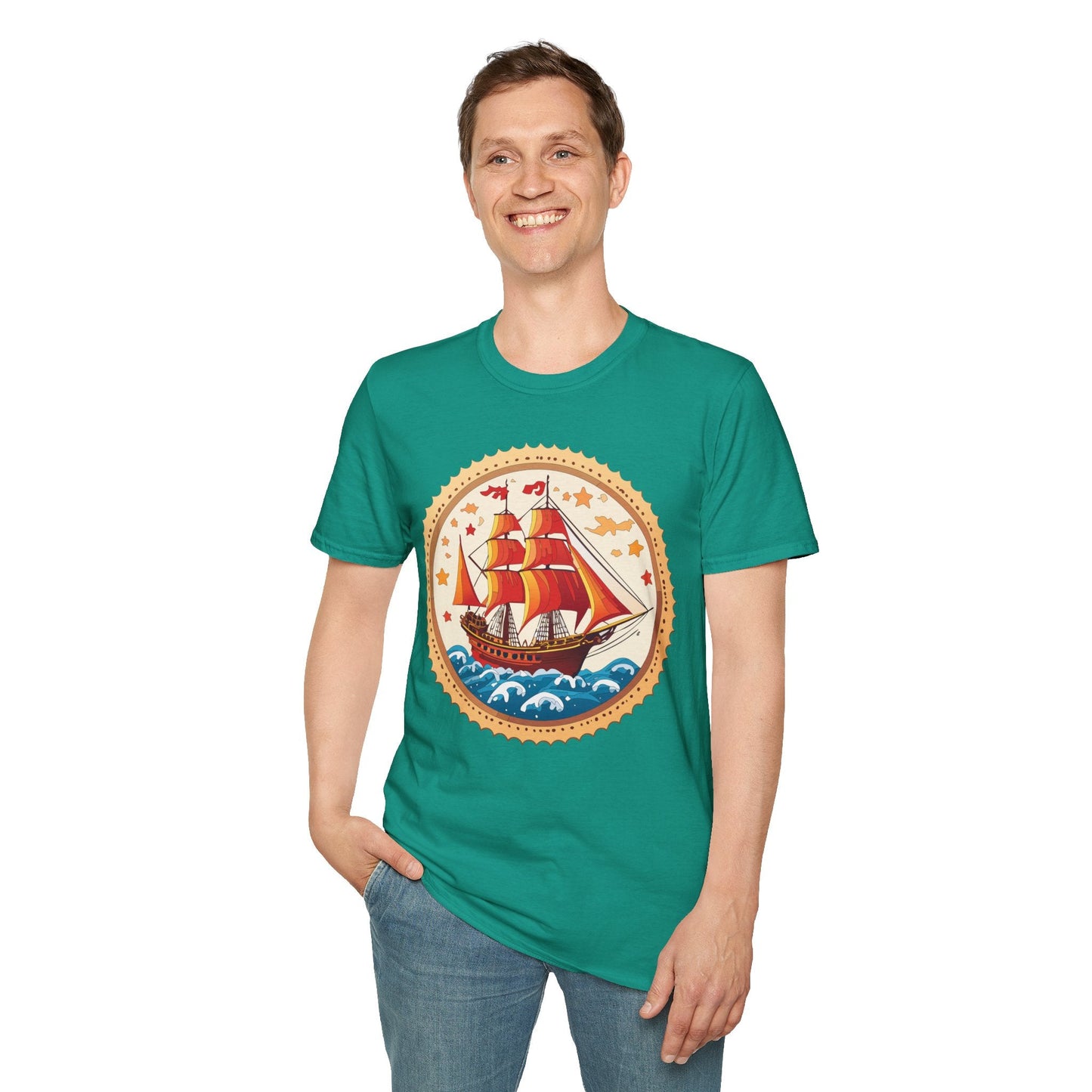 Ship T Shirts Frigate Vessel Tee Shirt Unisex Short Sleeve Gildan Softstyle 100 Percent Cotton