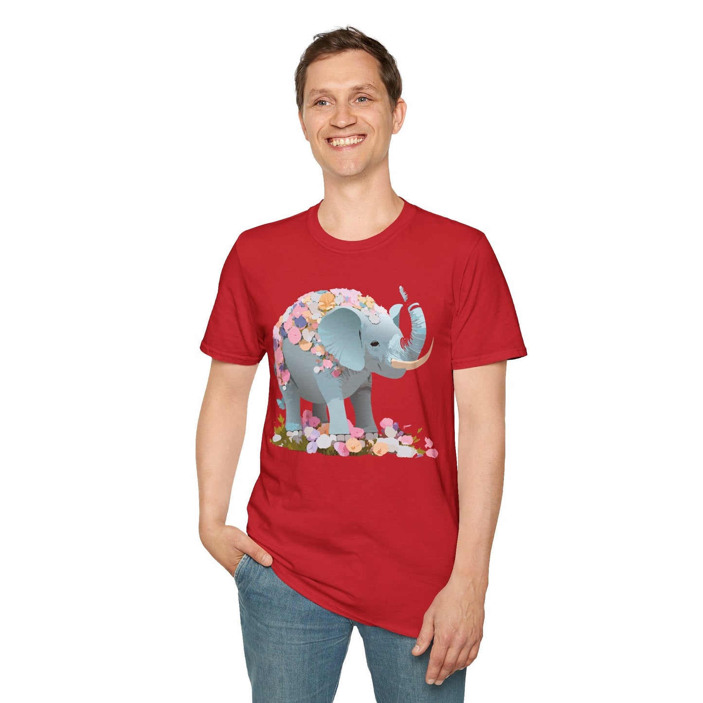 Elephant Graphic T Shirt Gildan Softstyle Unisex Cotton Tee With Elephant Print Design Artwork