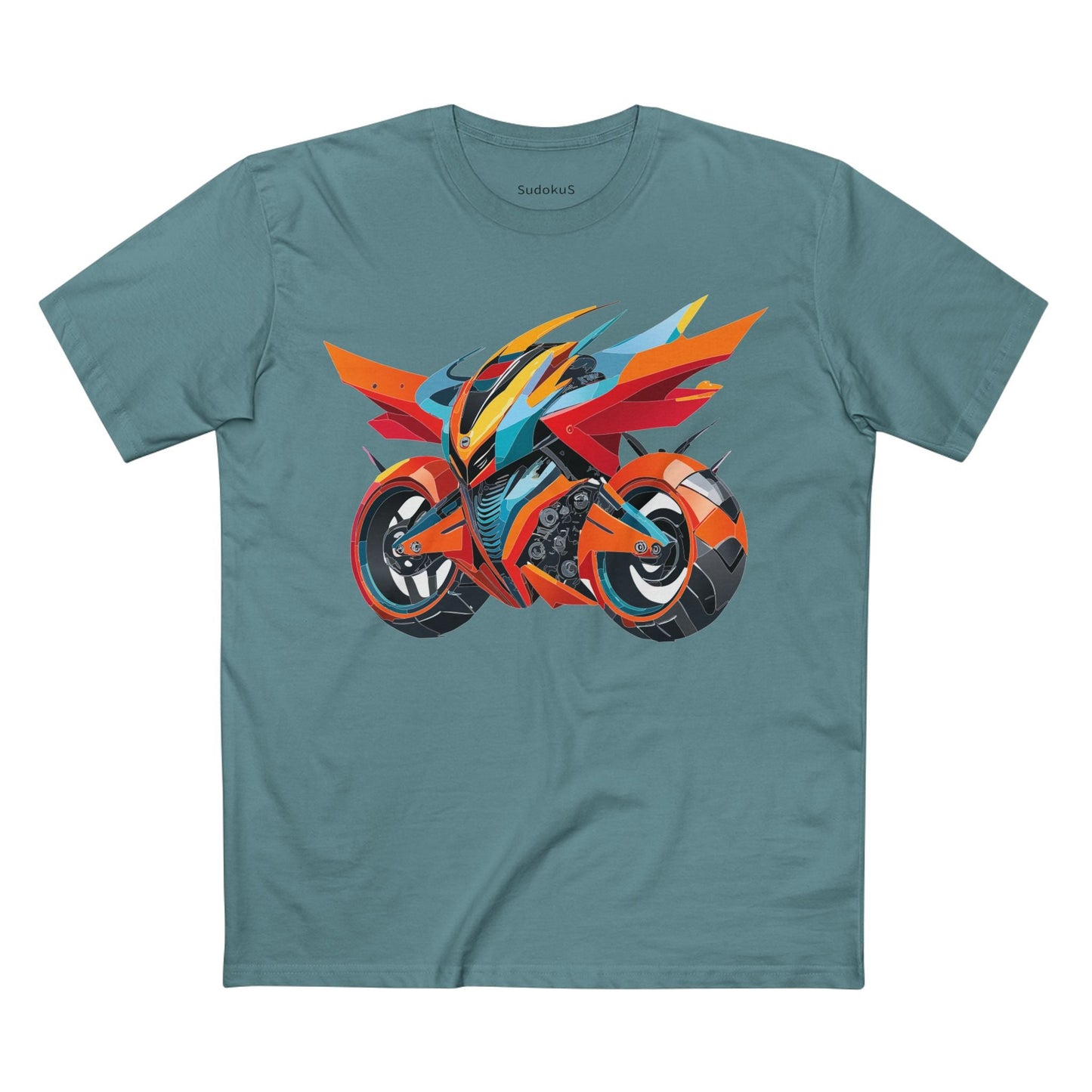 Moto Bike Graphic Unisex 100 Cotton Staple Tee 1