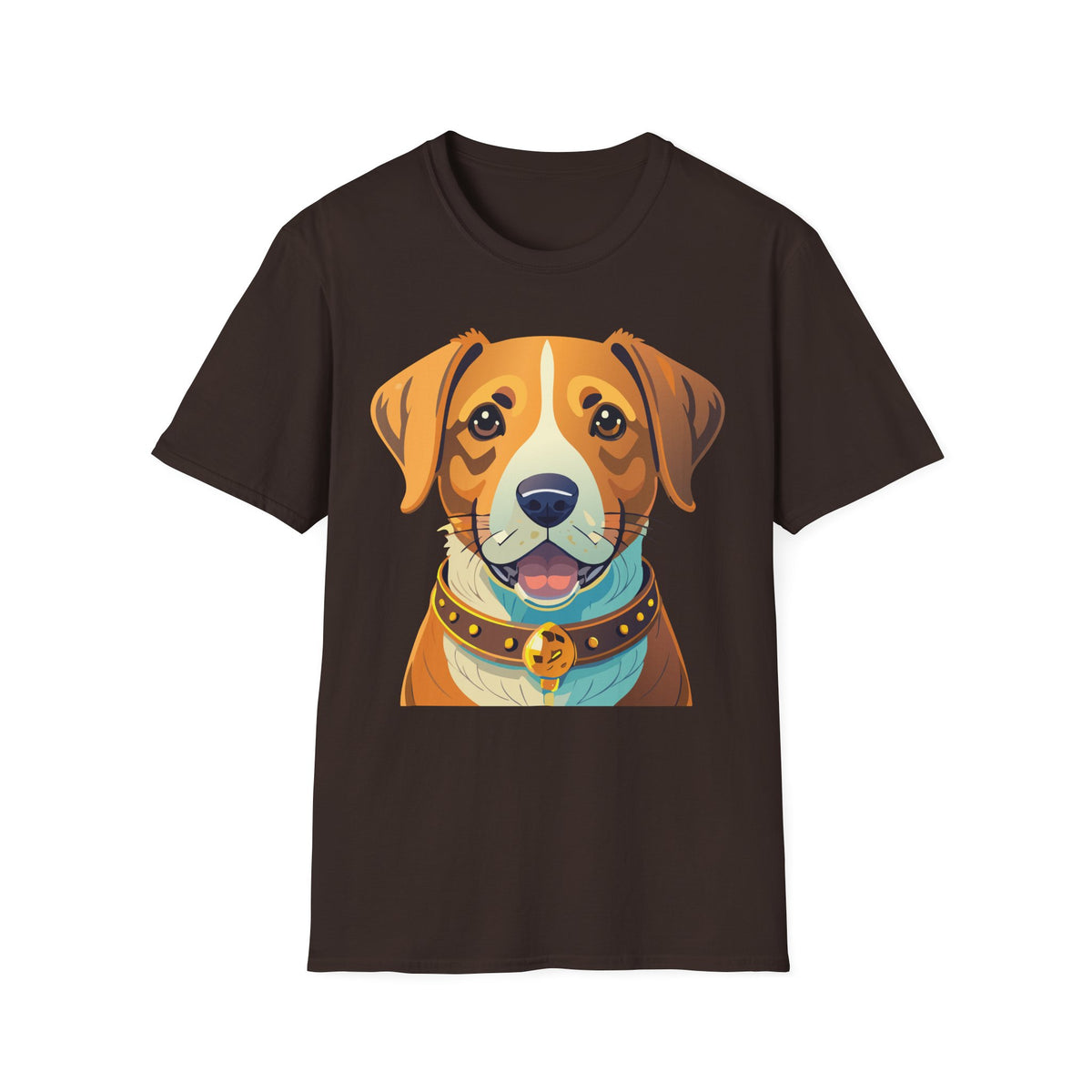 Happy Brown Dog Face T-Shirt | Cute Pet Portrait Tee