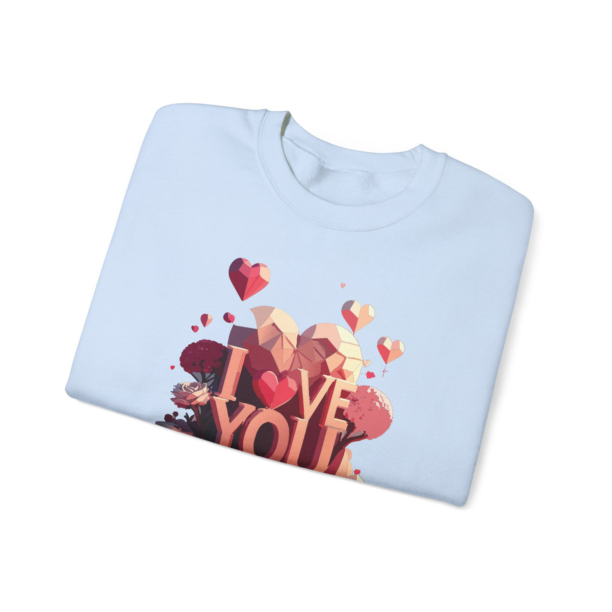 Unisex Big Heart Love Sweatshirt, Love Heart Sweatshirt, Floral Love Sweatshirt, 50/50 Cotton-Poly Valentine's Day Sweatshirt 10