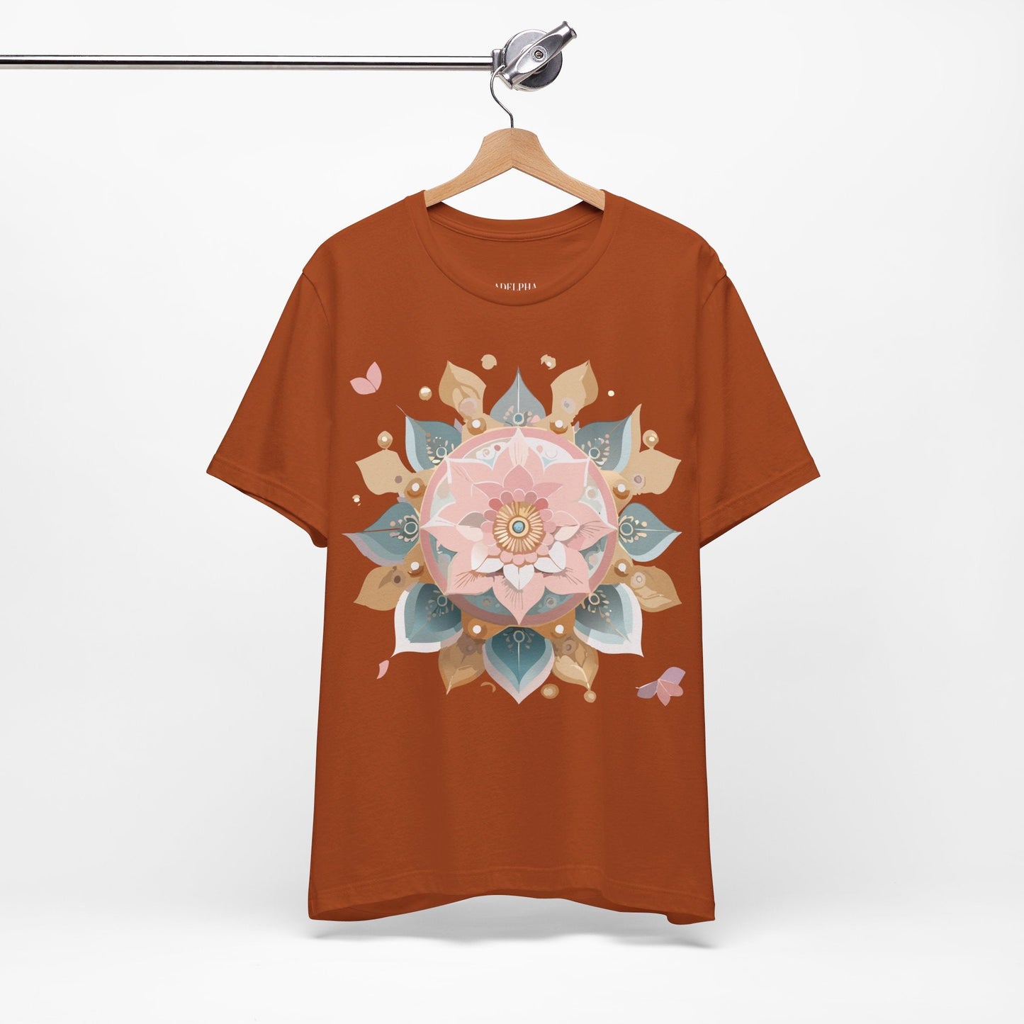 Mandala Graphic Unisex 100 Cotton Vintage Floral Artwork Tee 12