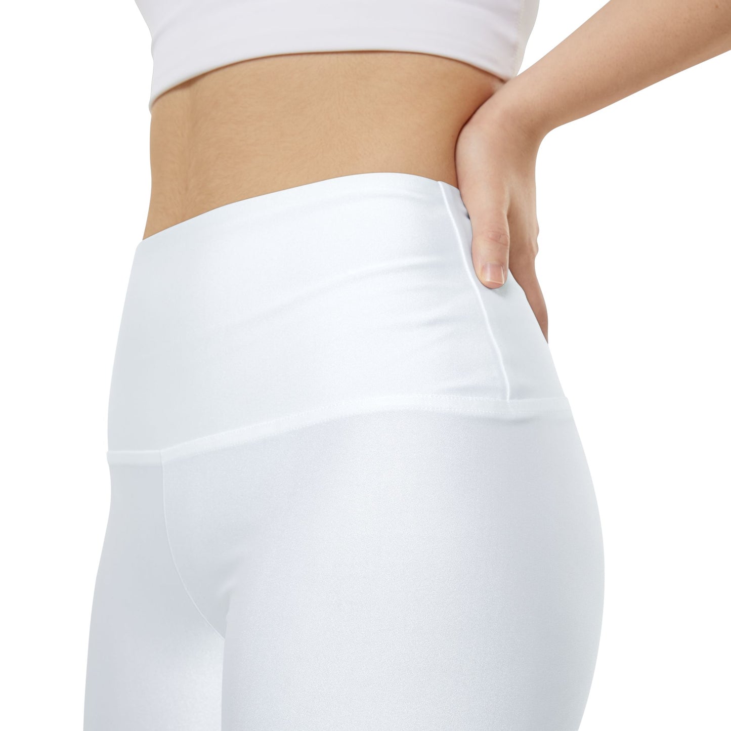 True White Women's Workout Shorts — High-Waist Athletic Biker Shorts (AOP)