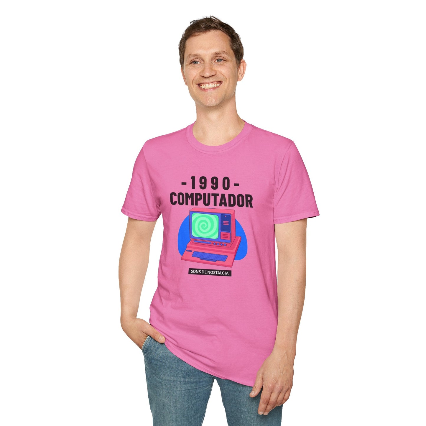 1990 Computador Retro T-Shirt Unisex Cotton Vintage Computer Graphic Tee