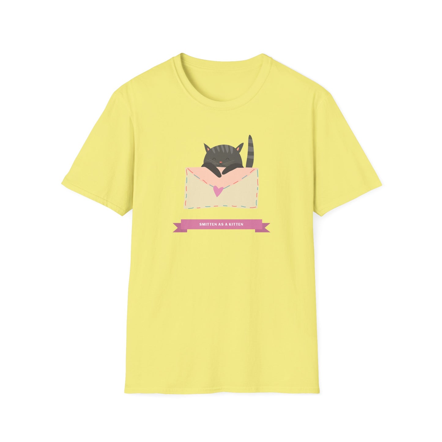 Cat Heart T-Shirt, T-Shirt with Love Cat, Valentine Day Tees with Animals, Unisex Cotton Tee with Art Design 34