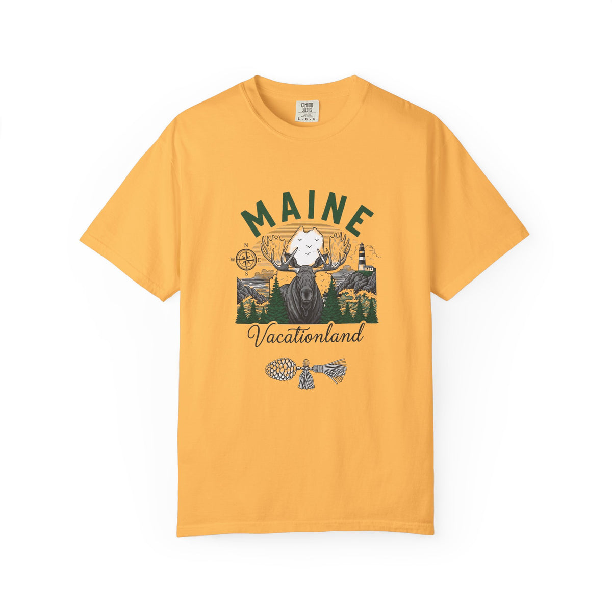 Maine State Travel Tourist Graphic Gift Tee Unisex 100 Cotton Comfort Colors T-Shirt