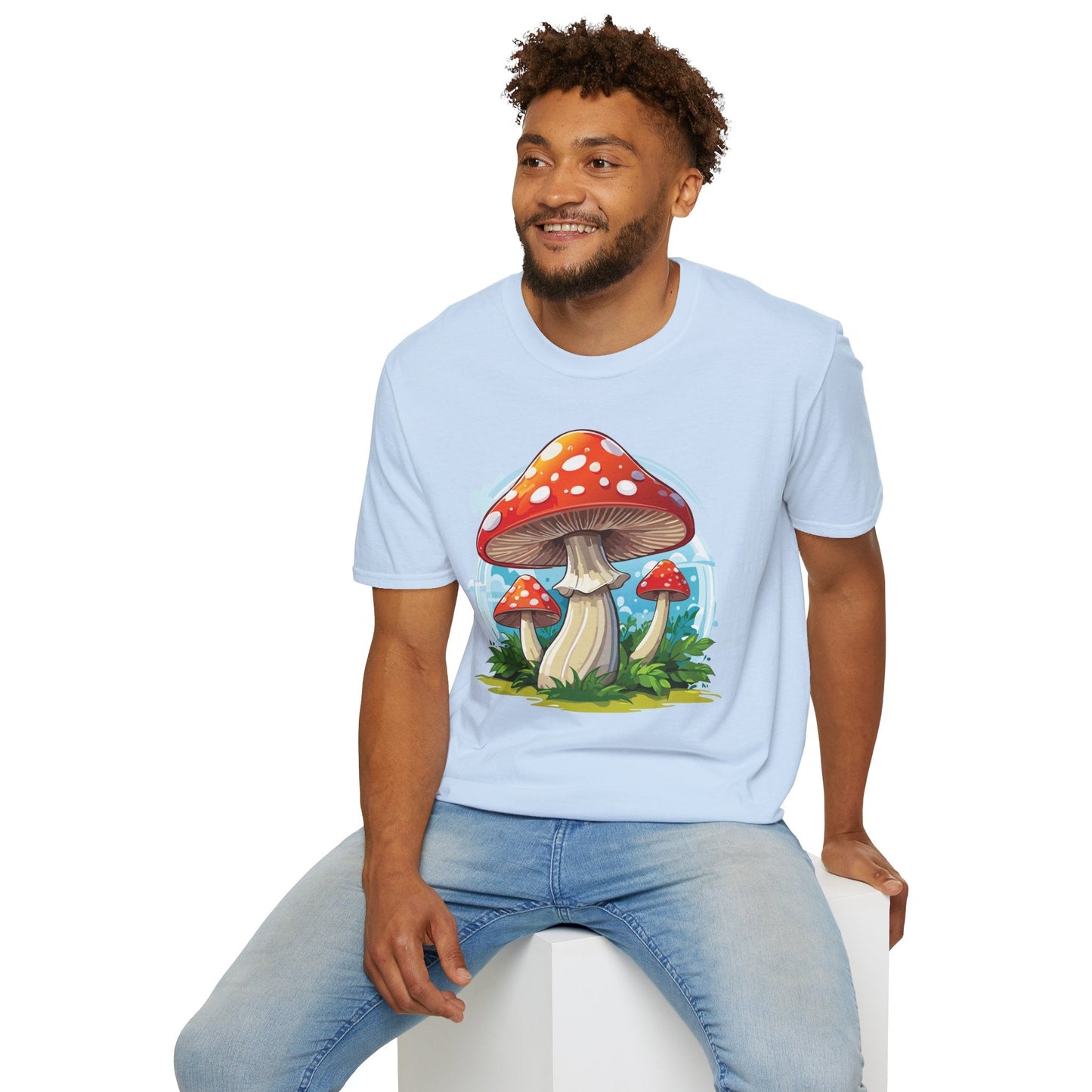 Mashroom Tee Shirt Unisex Funny Mashroom Design 100 Percent Cotton Softstyle Tee