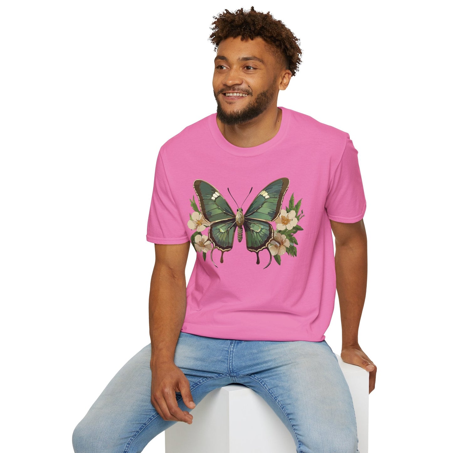 Butterfly Shirt Monarch Style Unisex T Shirt Gildan Softstyle 64000 100 Percent Ring Spun Cotton