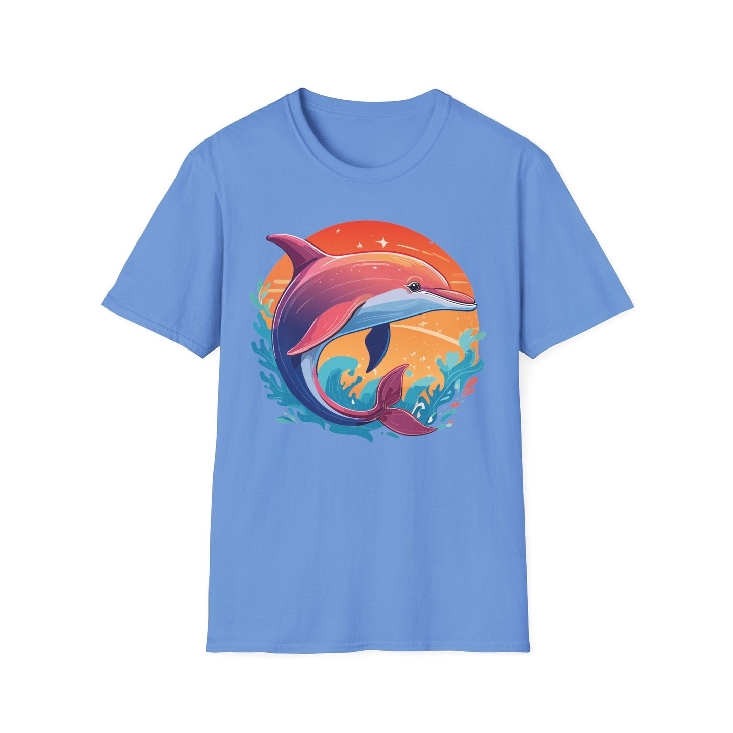 Dolphin Shirt Unisex Tee 100 Percent Ring Spun Cotton Softstyle Gildan 64000 Comfort Fit