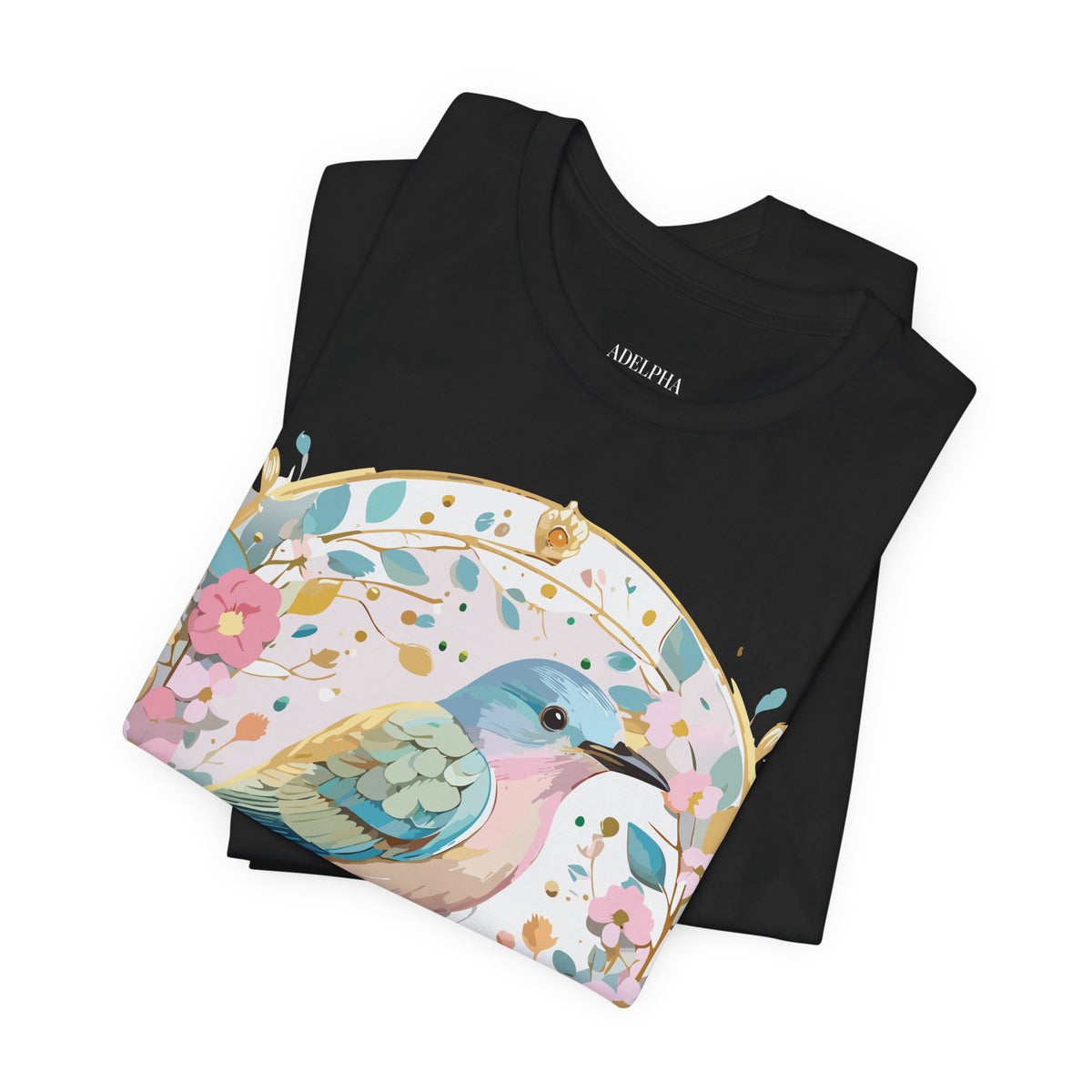 Medallion Graphic Unisex Cotton Bella+Canvas Tee with Floral Art Design m77
