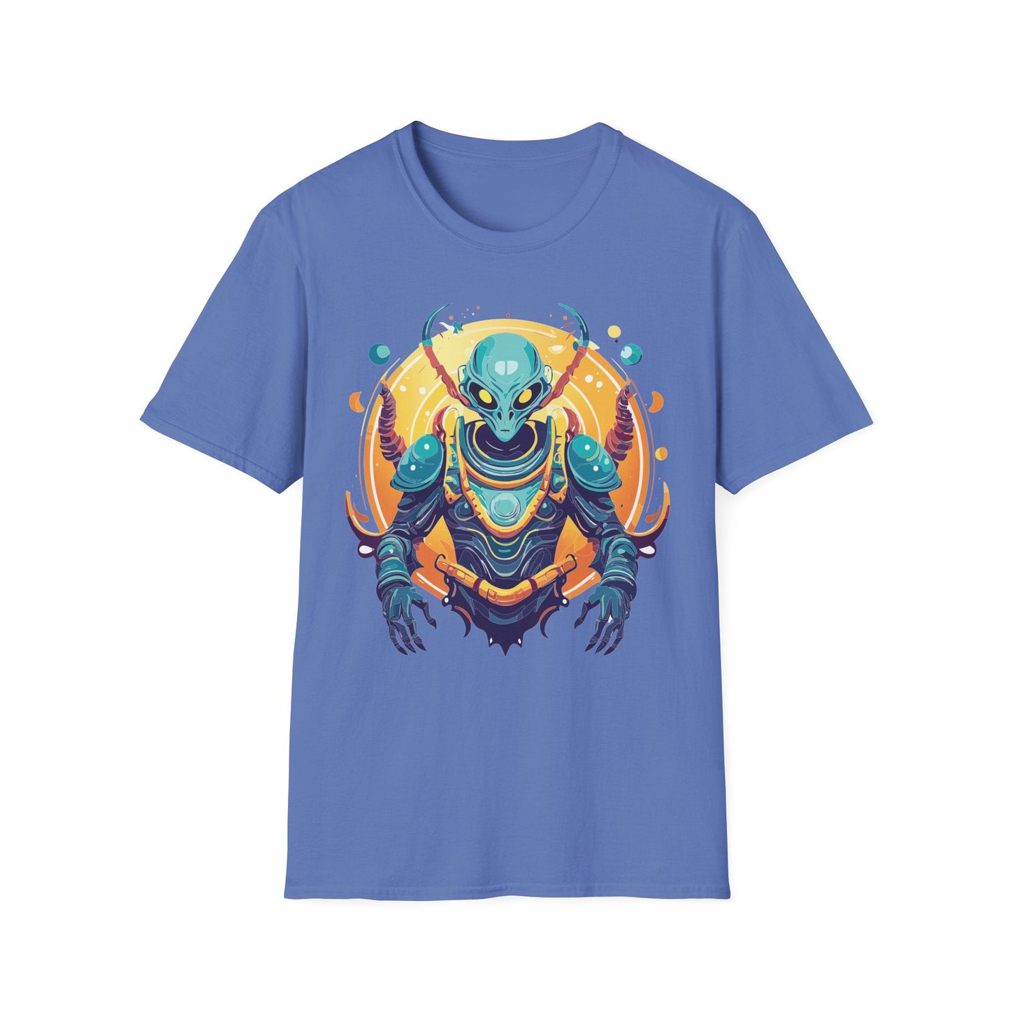 Alien Graphic Unisex Cotton Softstyle UFO Artwork Tee 16