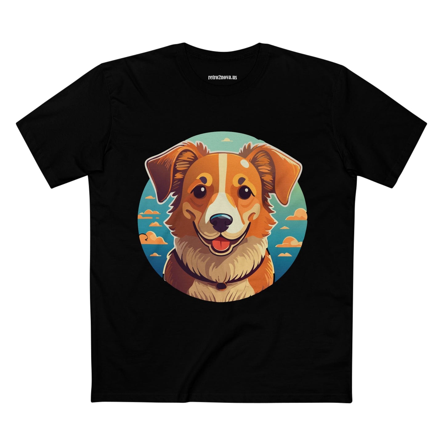 Unisex Animals Dog Shirt With Original Art Design Premium Cotton Tee By Retro2Nova Art Collection Soft Breathable Comfort
