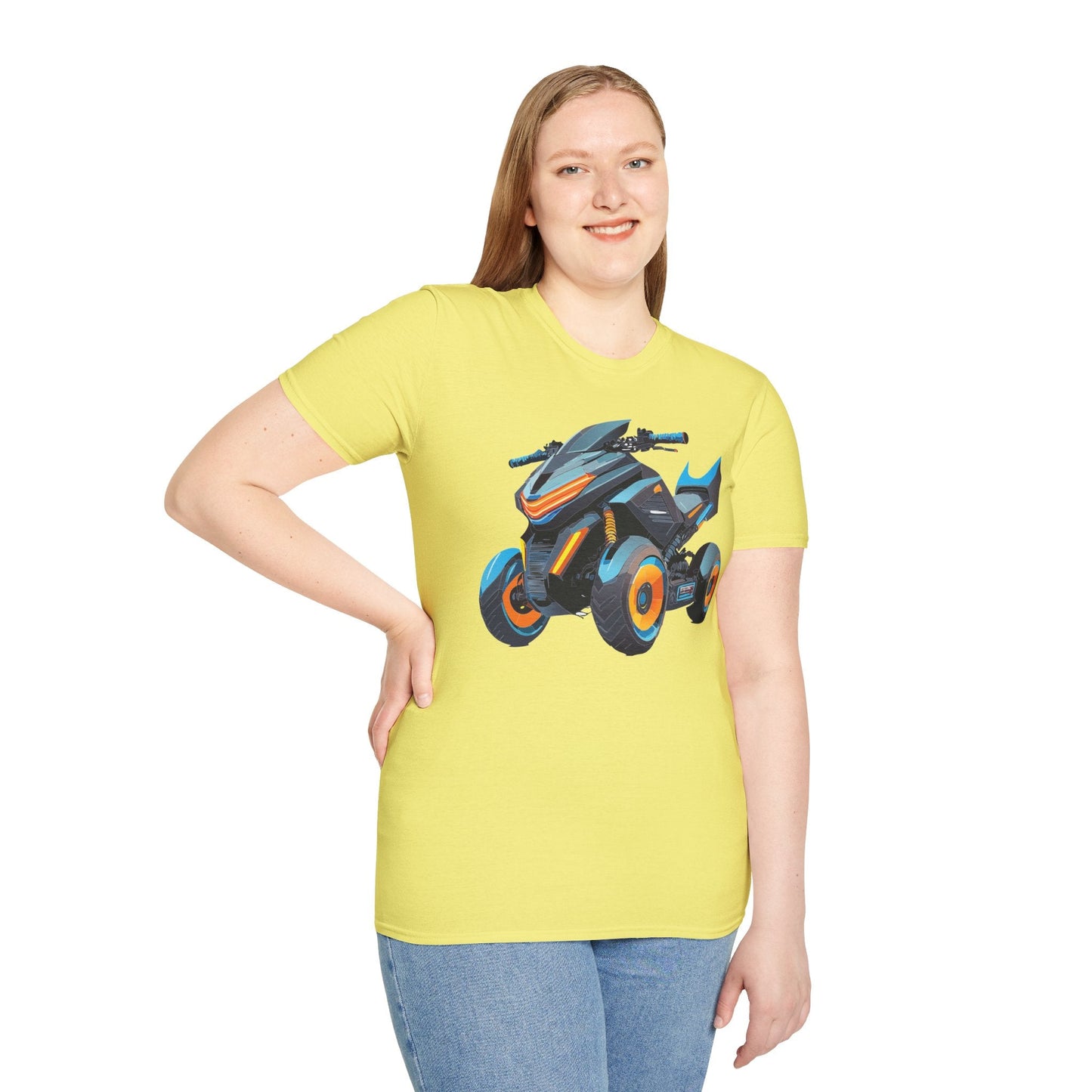 Unisex Motorcycle Art Design T Shirt Softstyle 64000 MTB Graphic Tee For Riders
