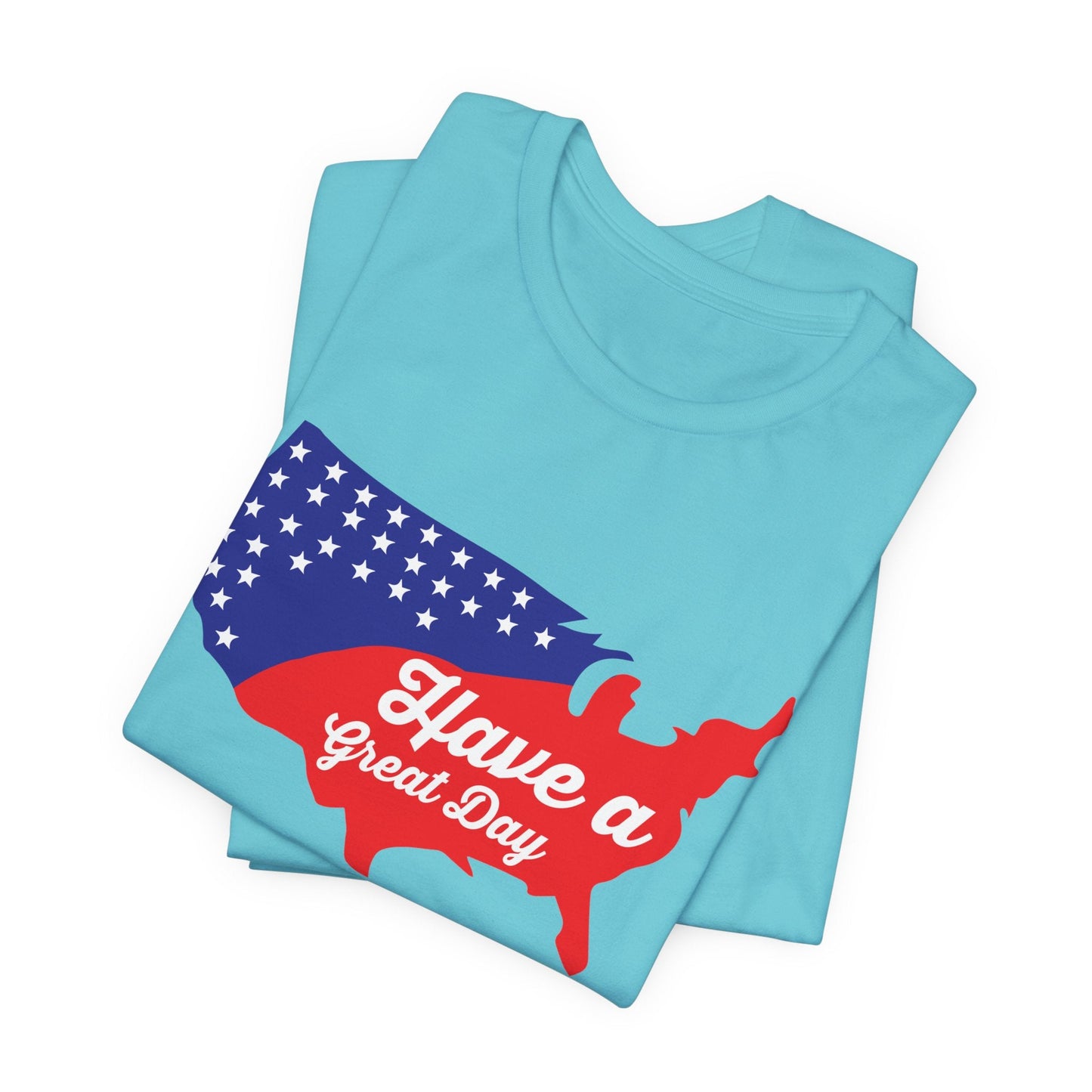 USA Map Patriotic Graphic Unisex Cotton T-Shirt 021