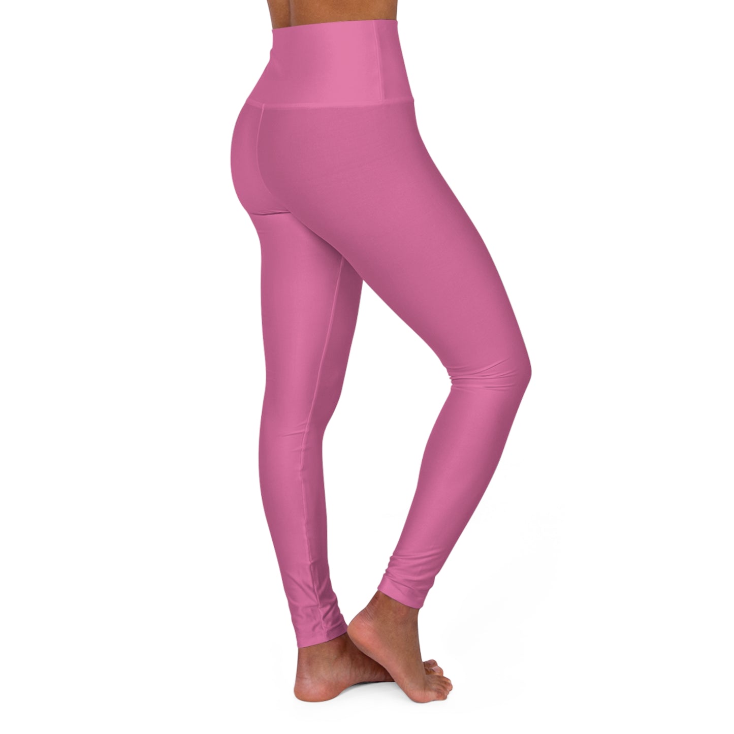 High-Waist Sweet Peony Pink Yoga Leggings Women's Seamless Poly-Span Stretchy Pink Activewear