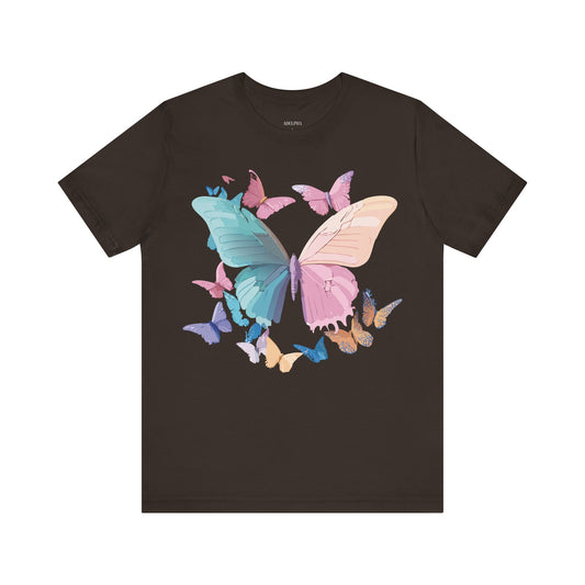 Butterfly Graphic Unisex Cotton Bella+Canvas Tee with Art Design n66