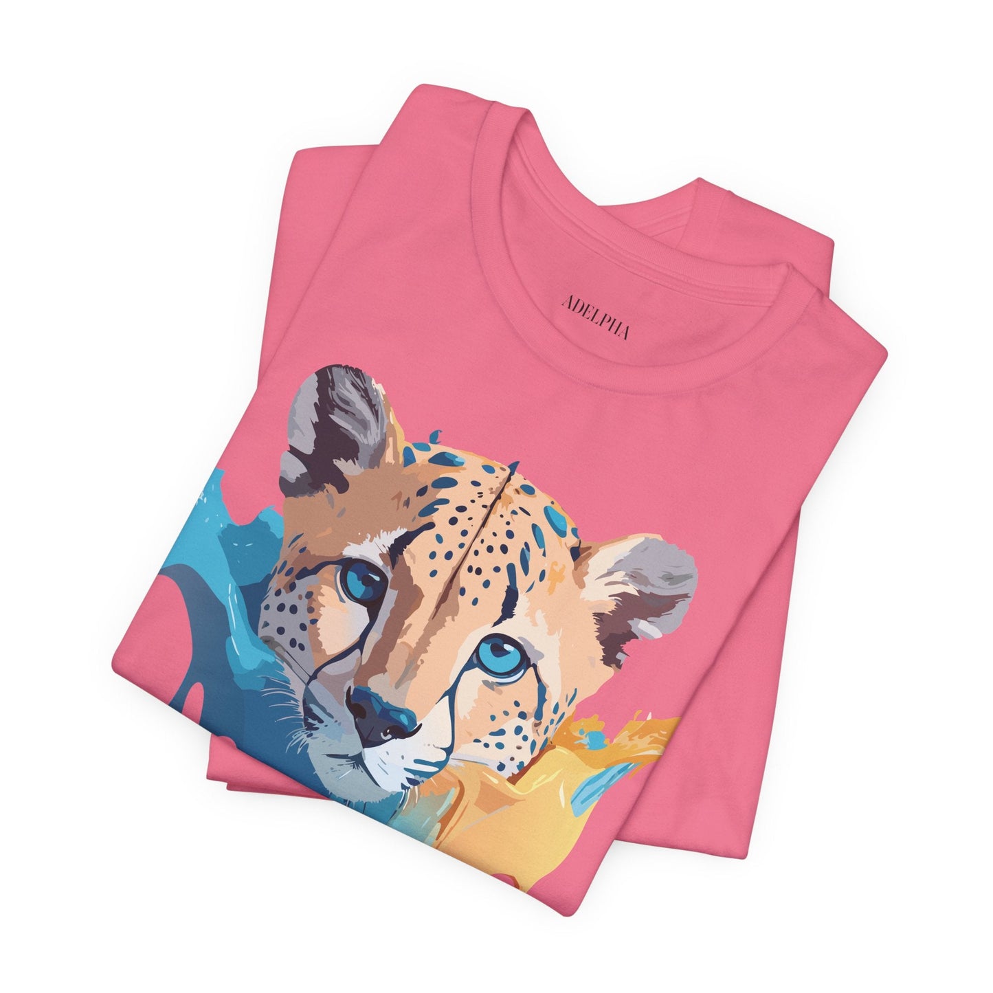 Adelpha Cheetah Graphic Jersey Tee Unisex Short Sleeve Art Design