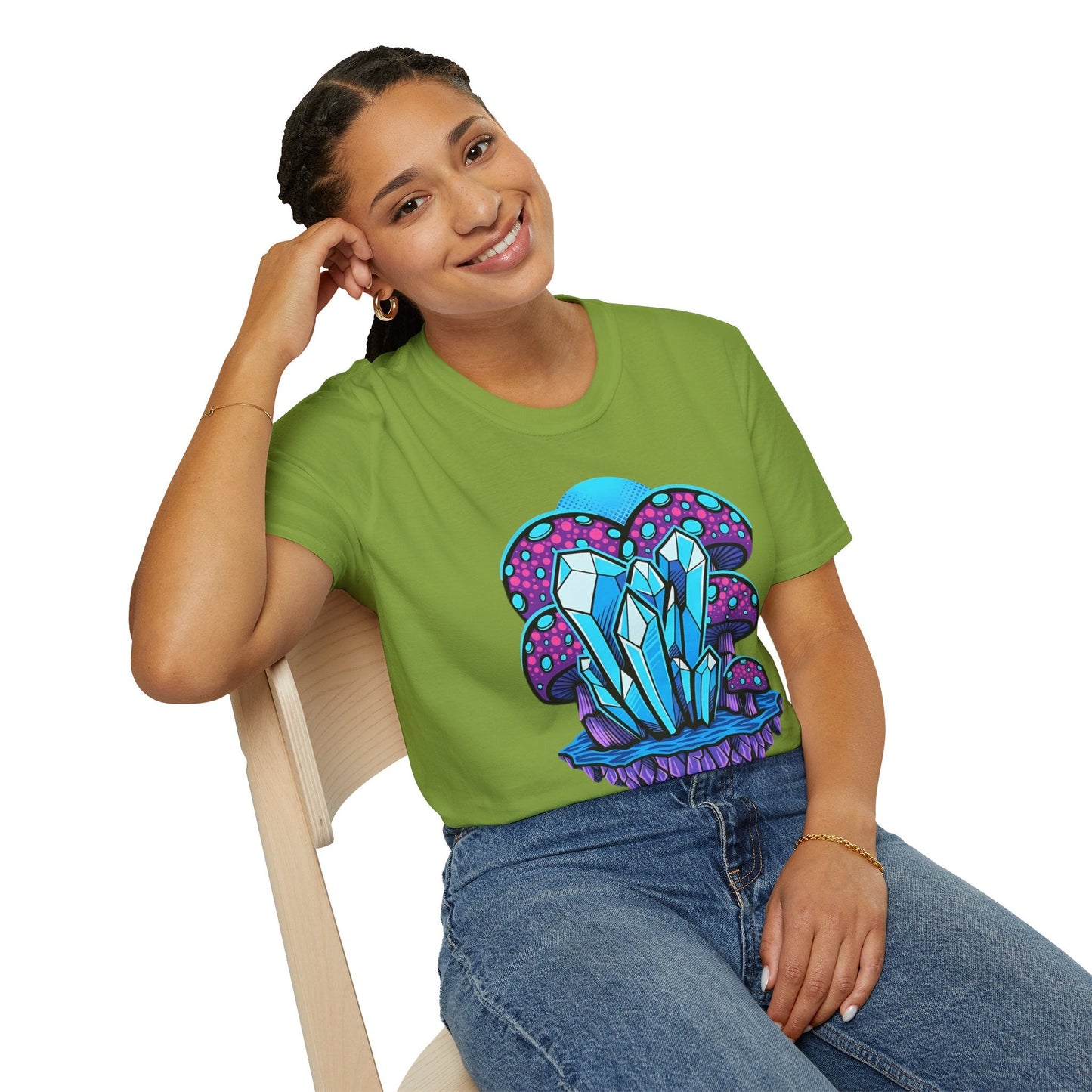 Mashroom Tee Shirt Softstyle Gildan 64000 100 Percent Ring Spun Cotton Breathable Funny Fungus