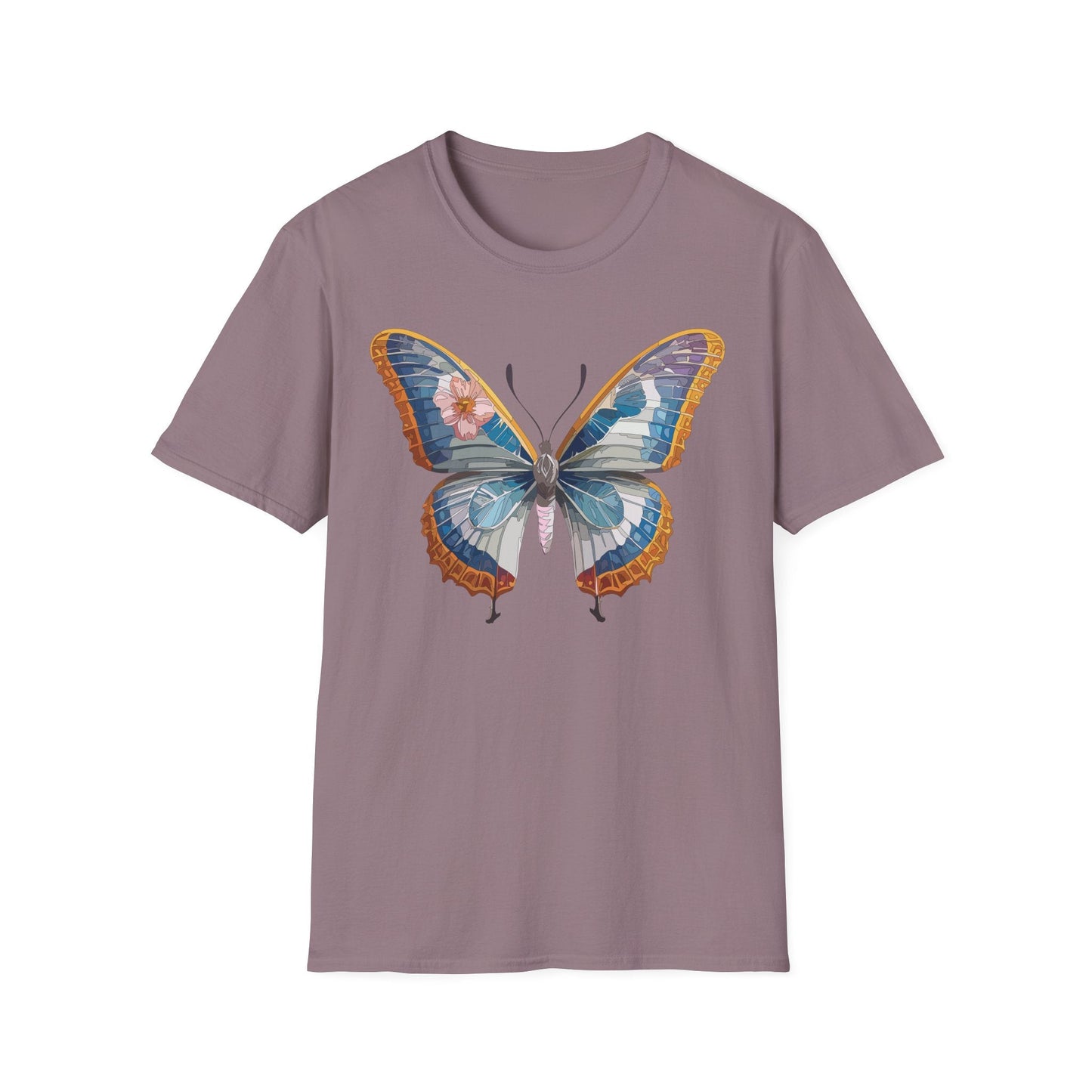 Unisex Butterfly Shirt Softstyle Tee 100 Percent Ring Spun Cotton Monarch Print Tee