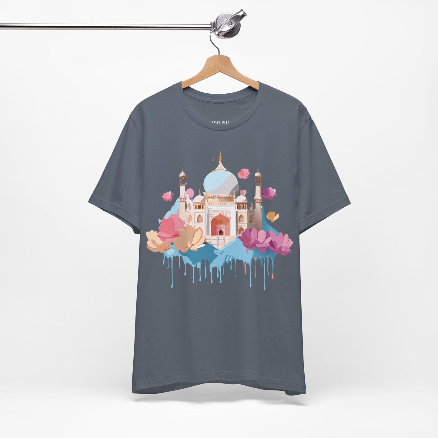 Unisex Taj Mahal Graphic Tee Tourist Shirt With Vintage Adelpha Artwork For Travel Lovers