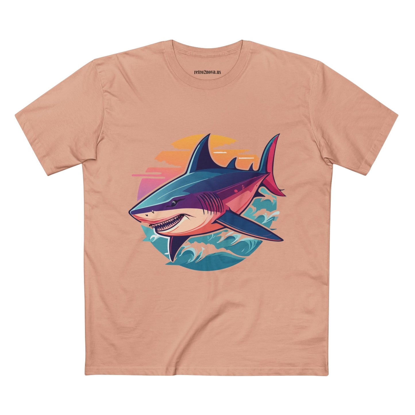 Shark Animal Shirt Unisex Premium Cotton Tee With Original Art Design From Retro2Nova Art Collection Breathable Everyday
