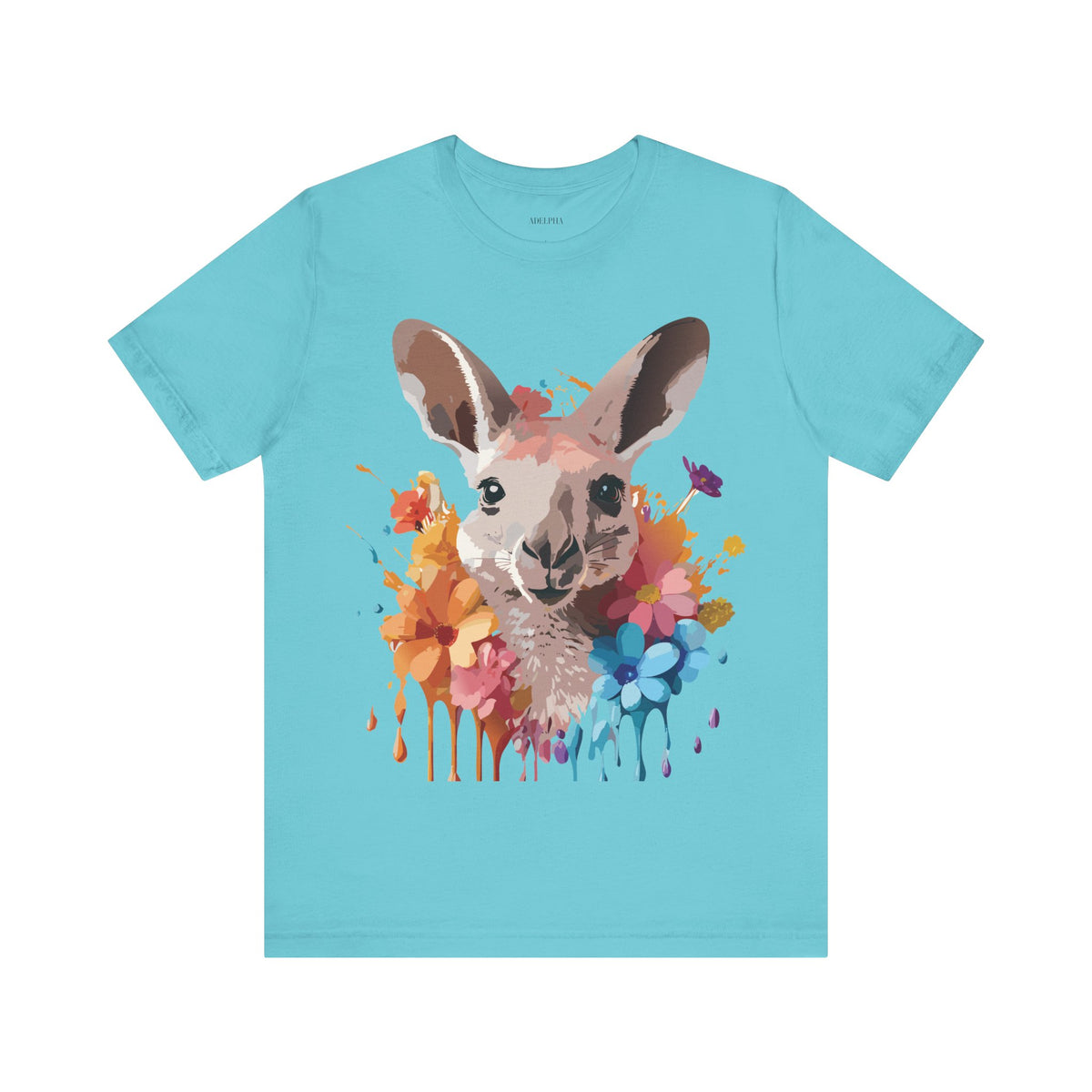 Kangaroo Graphic Unisex Cotton Bella+Canvas Tee with Art Animal Design e41