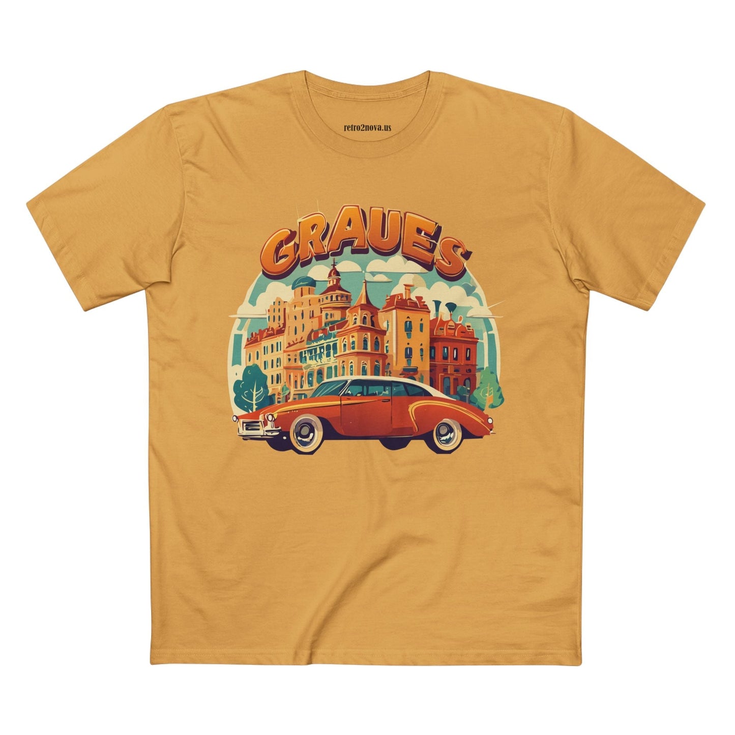 Retro Car Shirts Unisex Premium Cotton Art Tee By Retro2Nova Original Art Design Collection