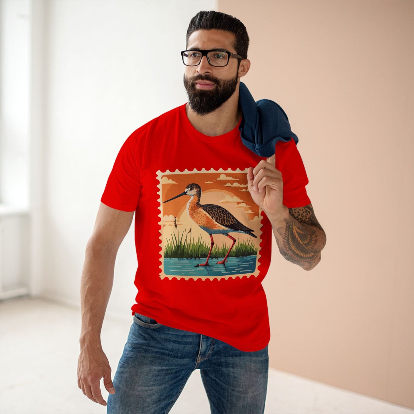 Stamp Shirt Postage Stamp Tee Unisex Premium Cotton Original Art Design Retro2Nova
