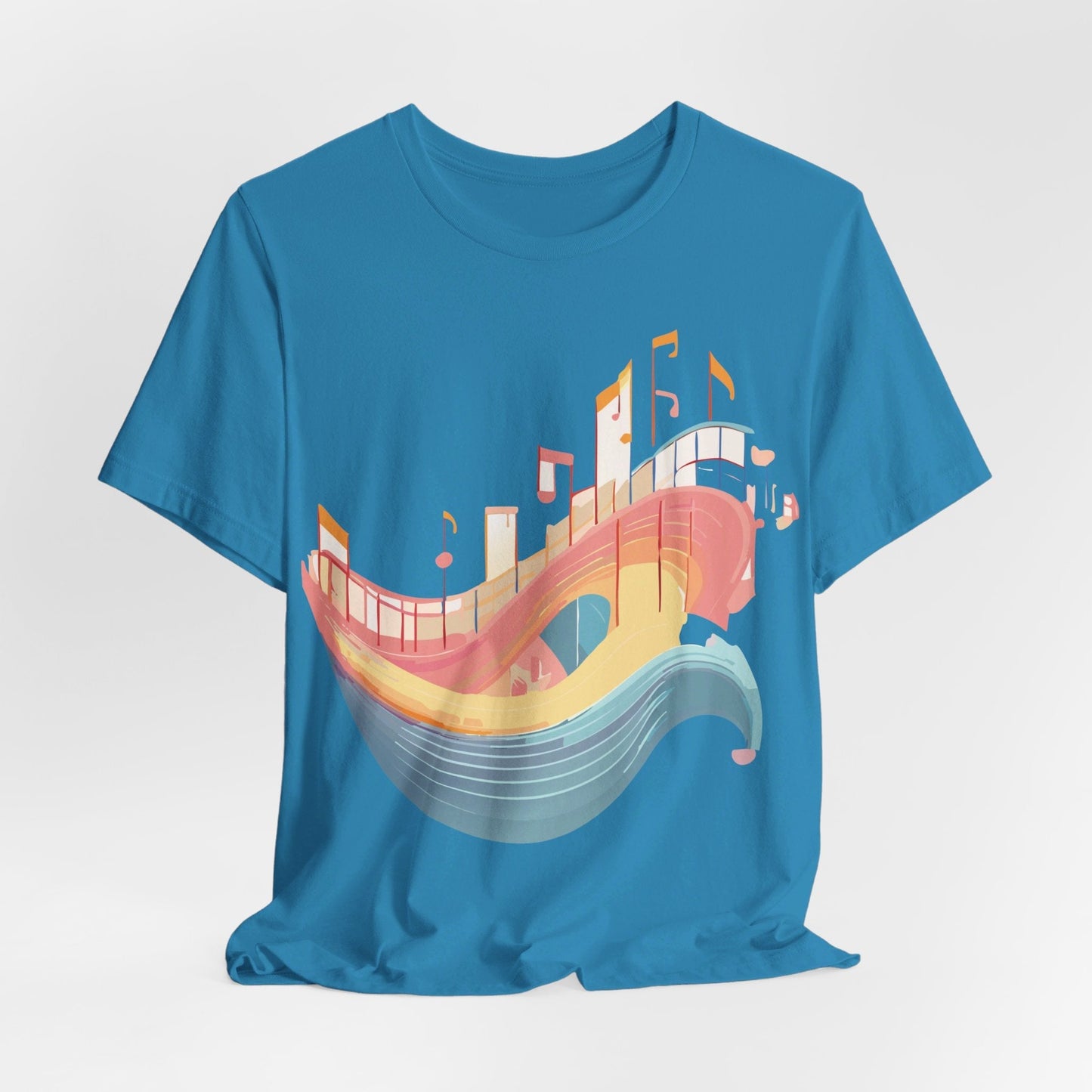 Music Graphic Unisex 100 Cotton Vintage Art with Musical Elements Tee 22